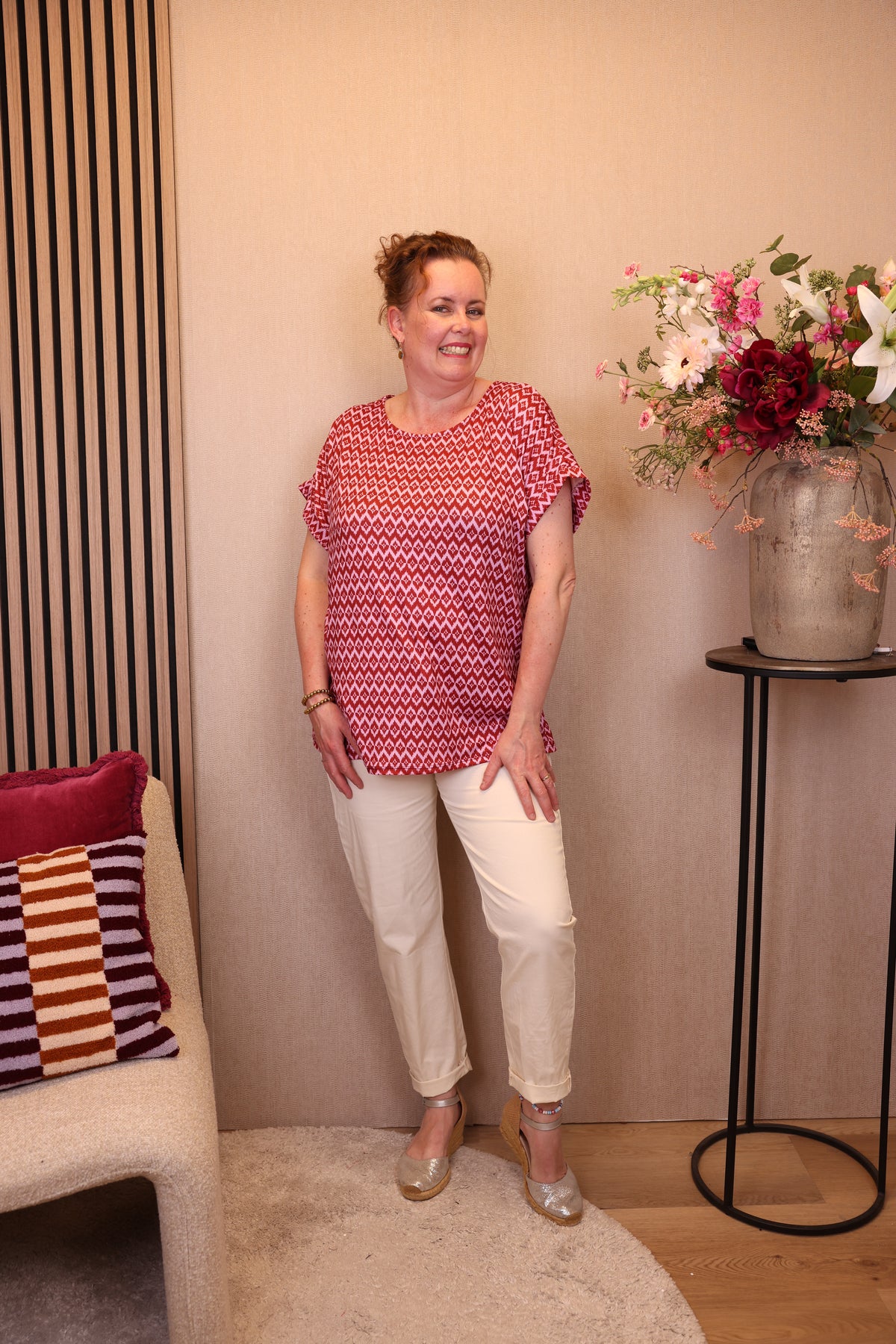 Kaat | Top roze viscose