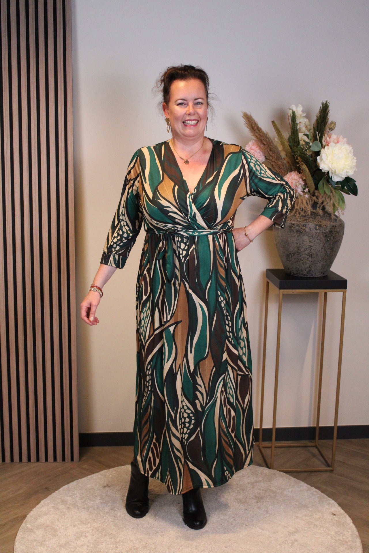 Marise | Jurk groen lange mouw 38 t/m 44