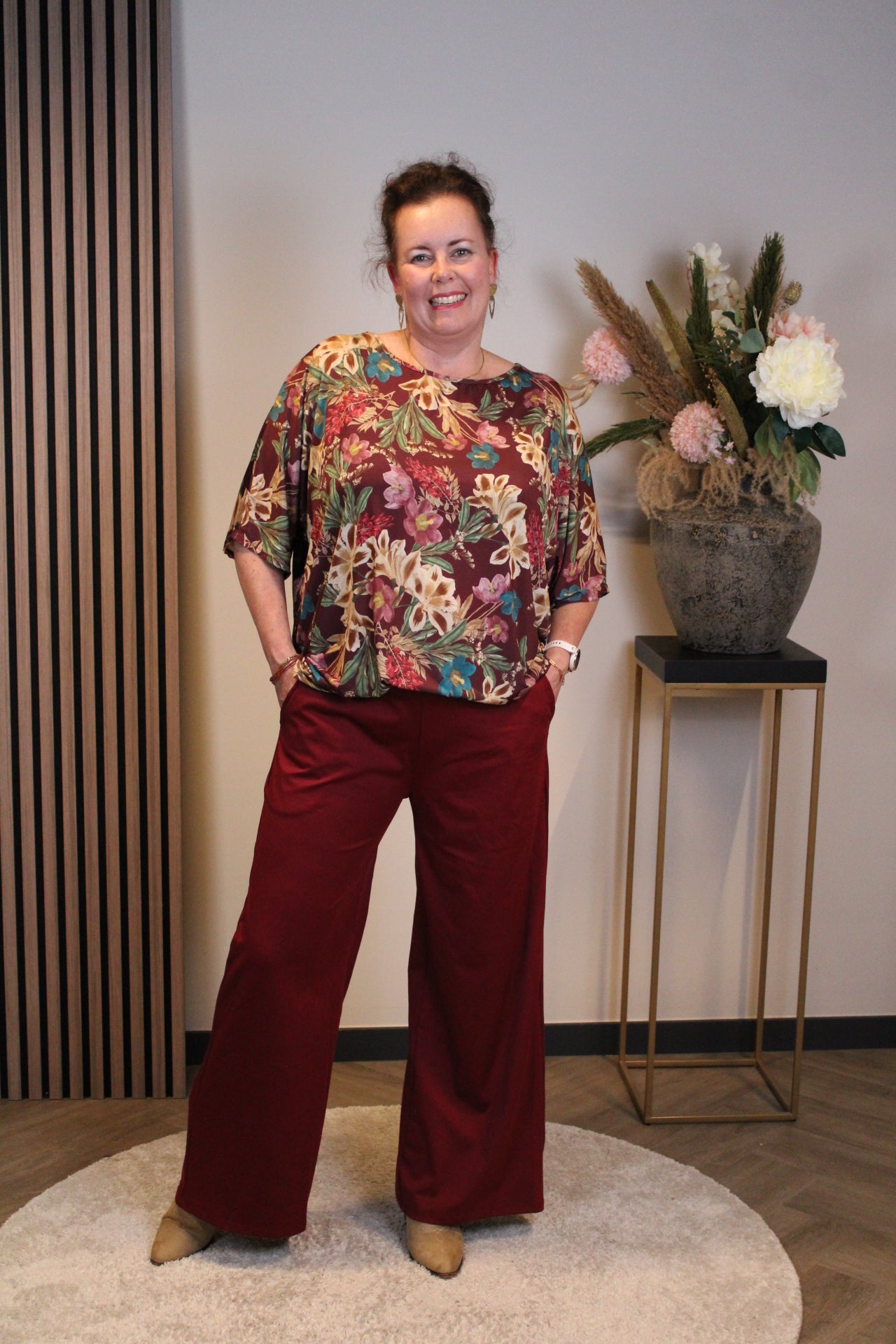 Kiki | Broek bordeaux 40 t/m 44