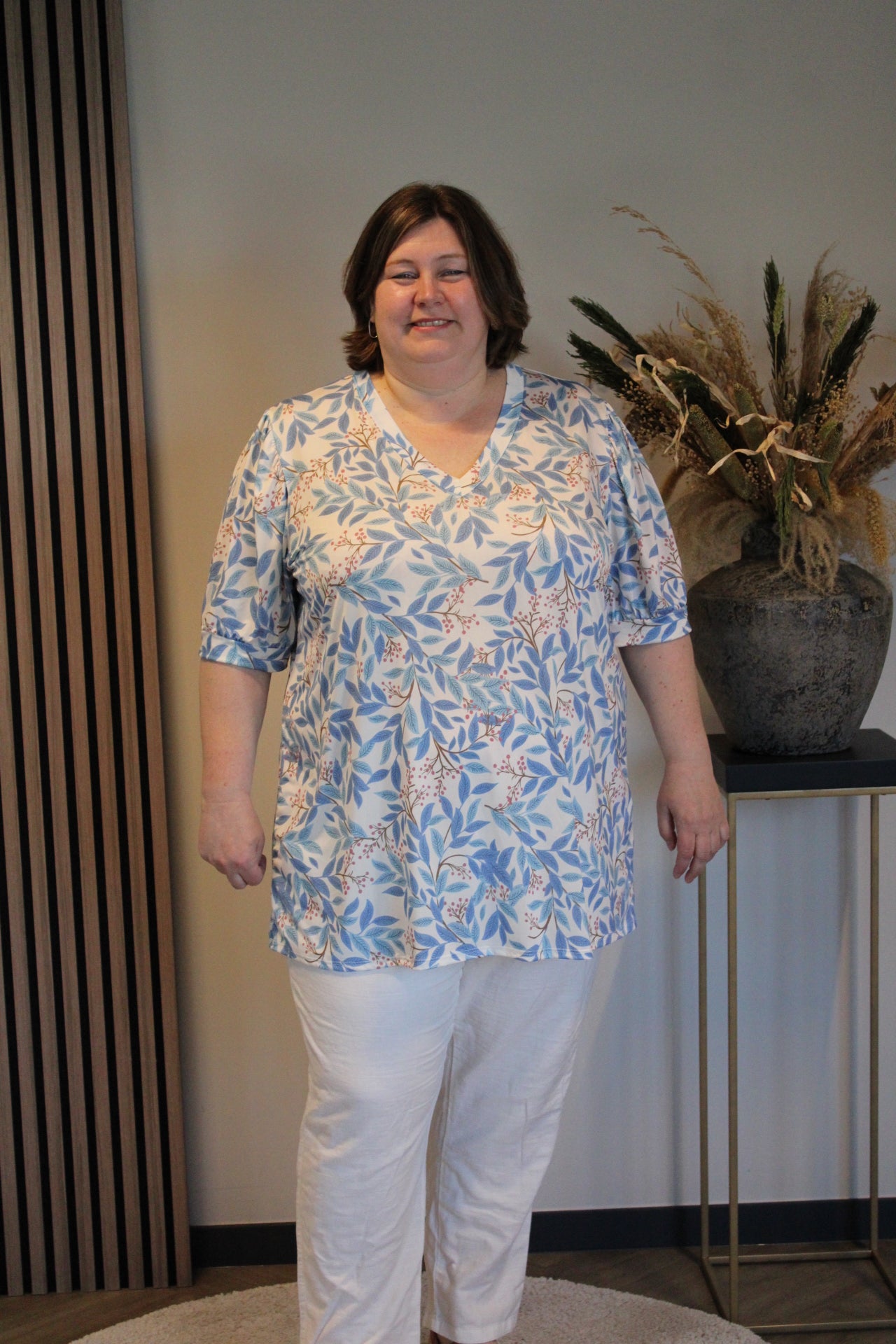 Fabiënne | Blouse korte mouw 52 t/m 58