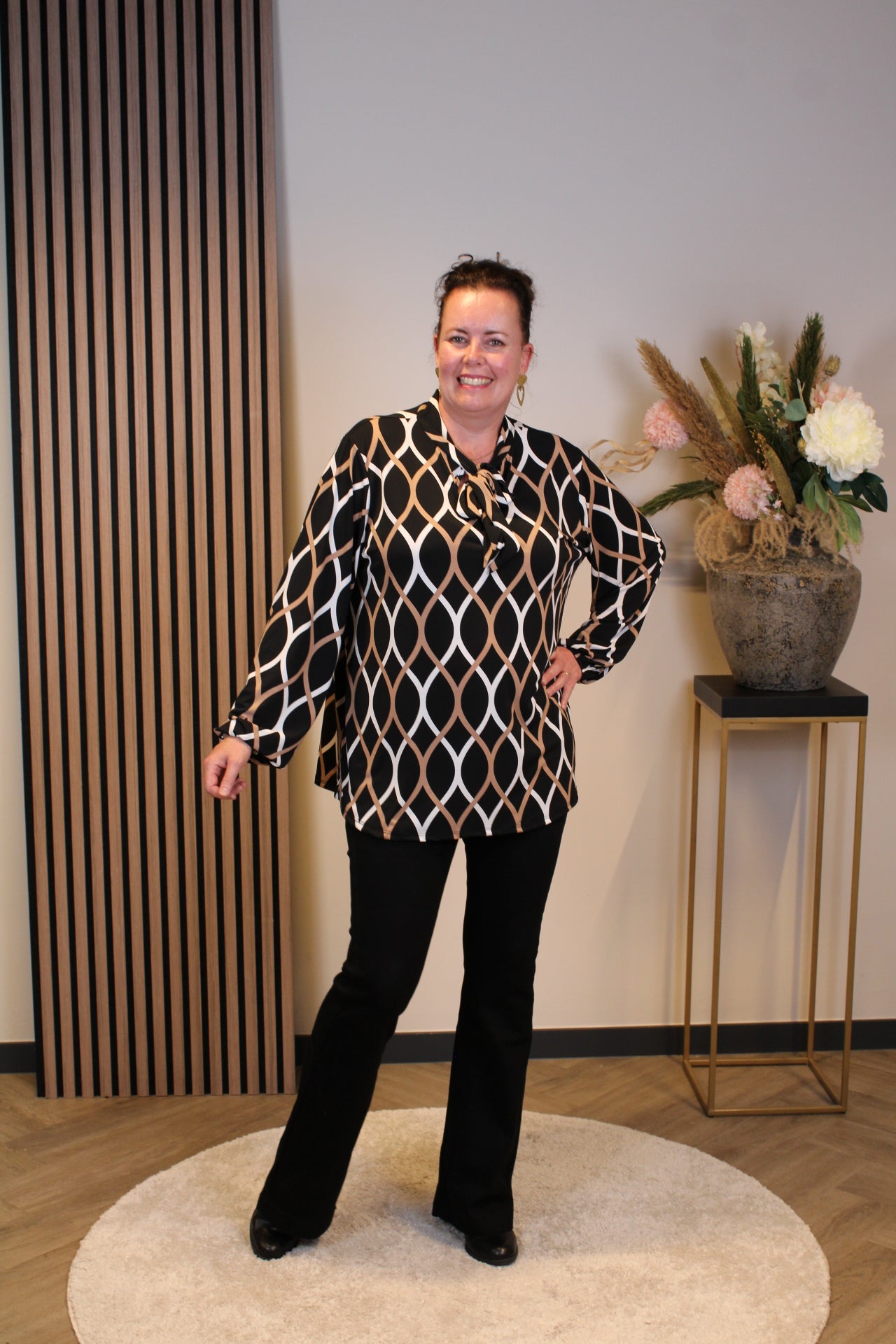 Daantje | Blouse zwart lange mouw 38 t/m 48