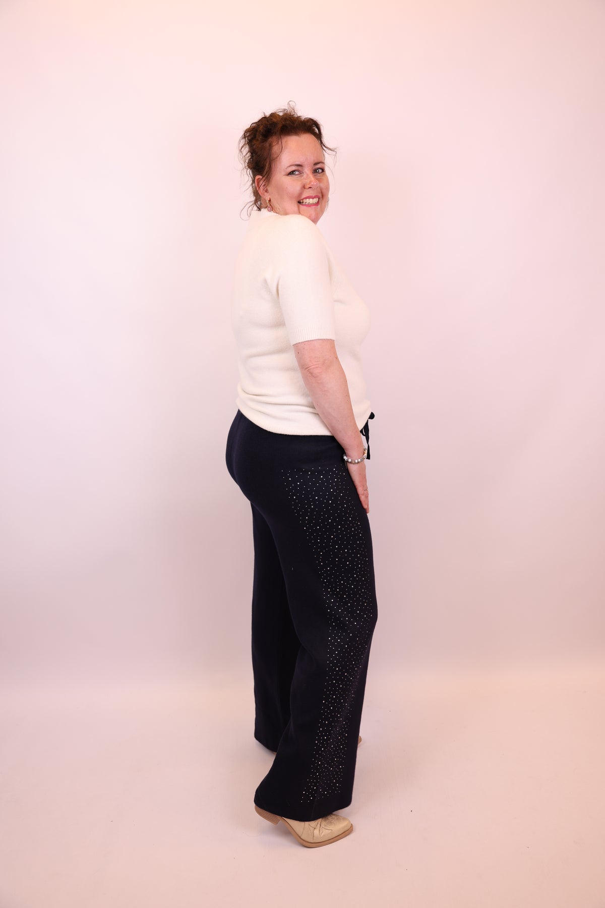 Lise | Broek navy glitter