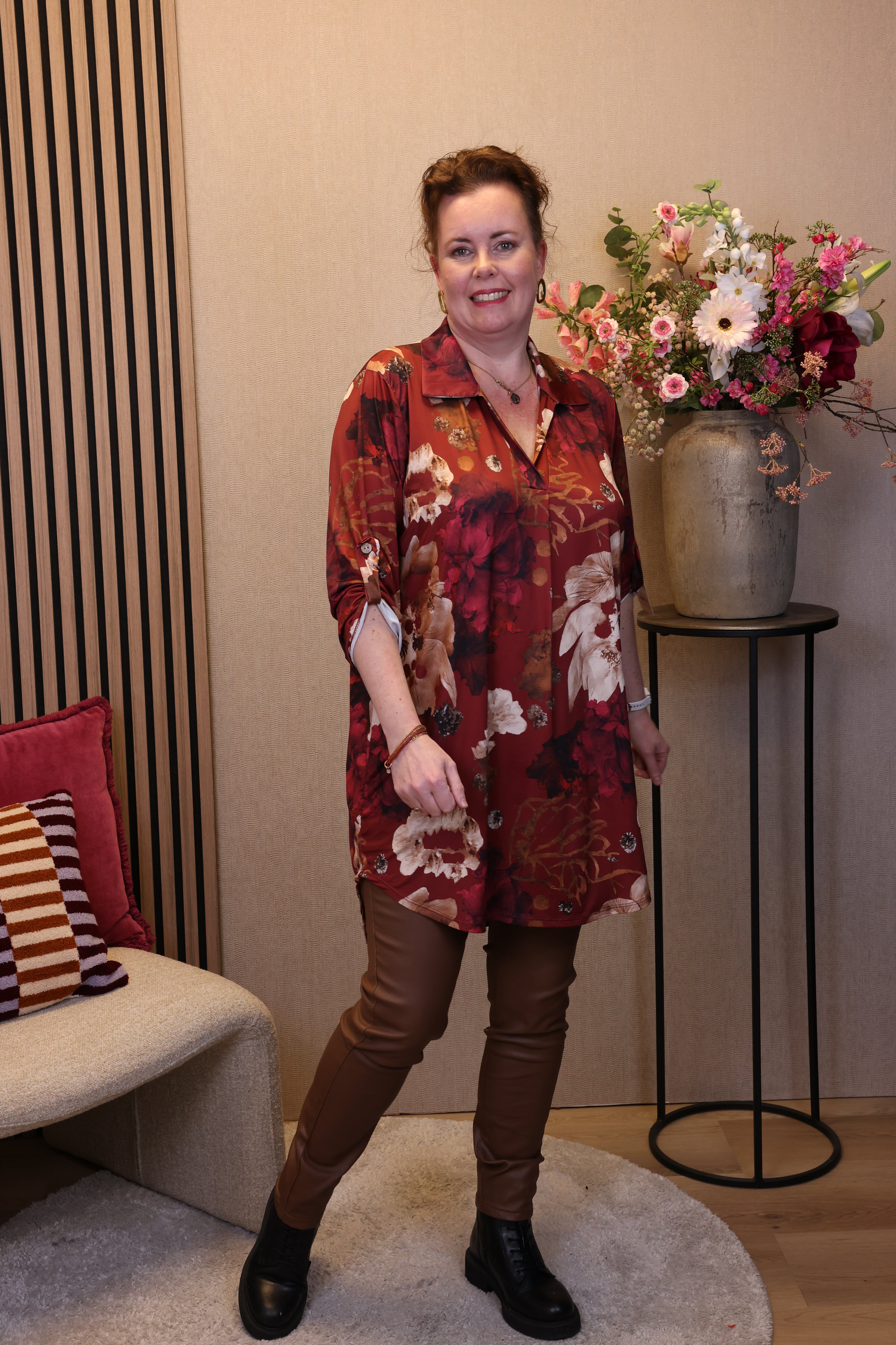 Tine | Tuniek roze met kraagje