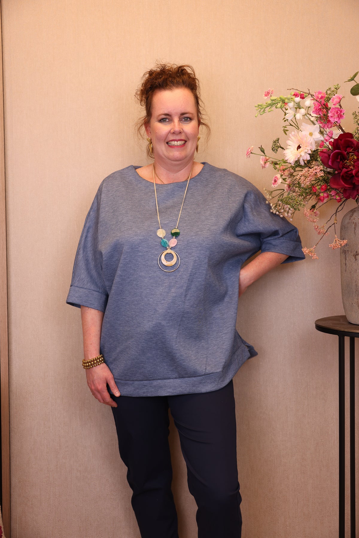 Mina | Top jeans  + gratis ketting