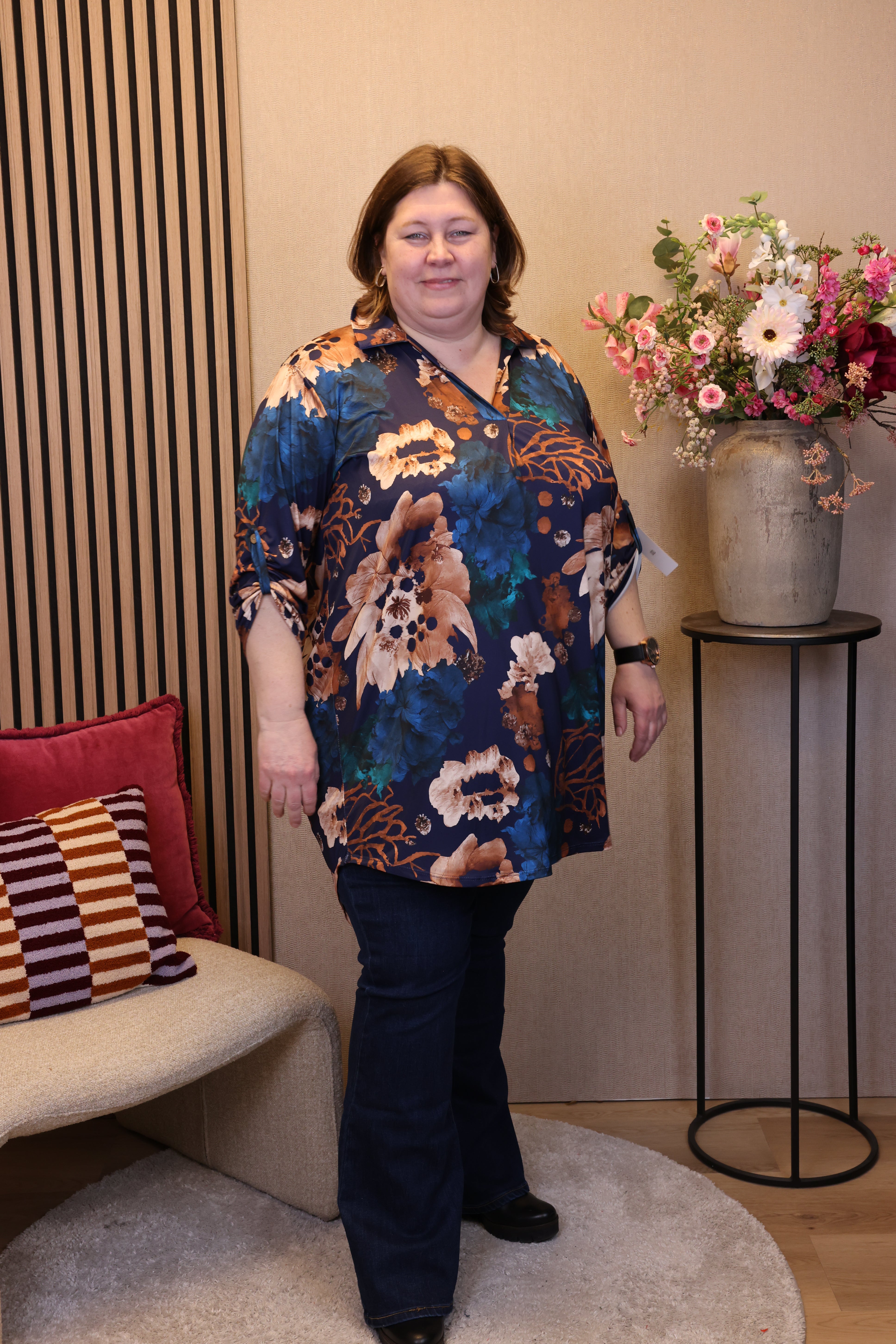 Tine | Tuniek blauw met kraagje