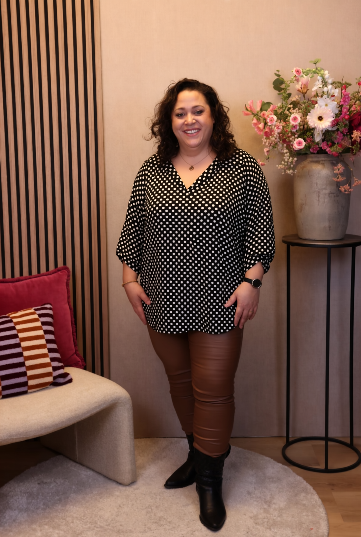 Charlie | Blouse zwart met kraagje