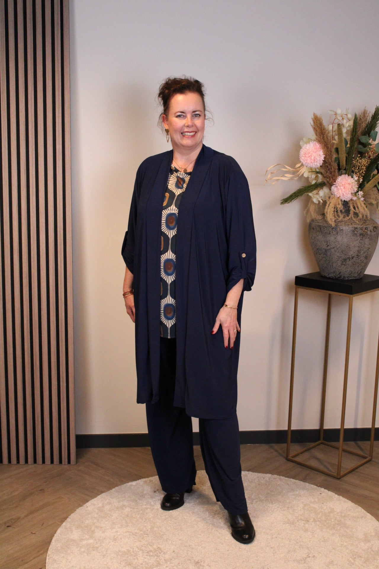 Nienke | Dun vestje kort navy 52 t/m 58
