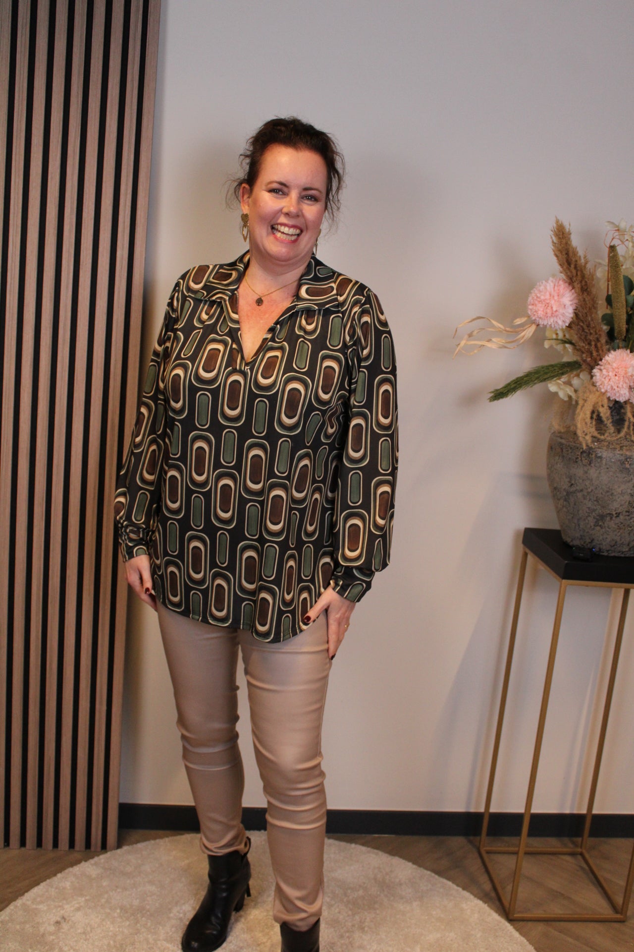 Chloe | Blouse met kraagje groen 48 t/m 52