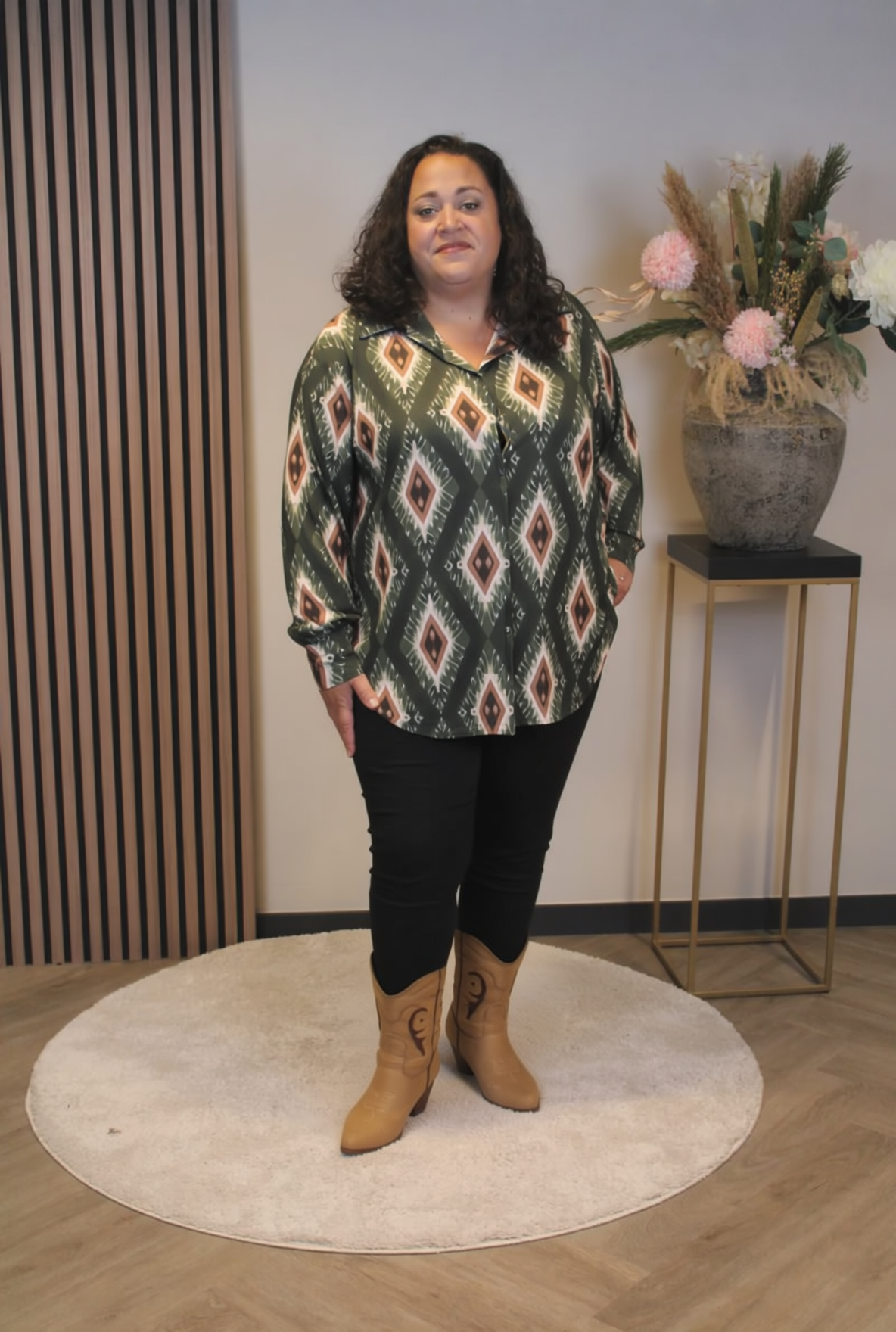 Carmen | Blouse groen met knoopjes
