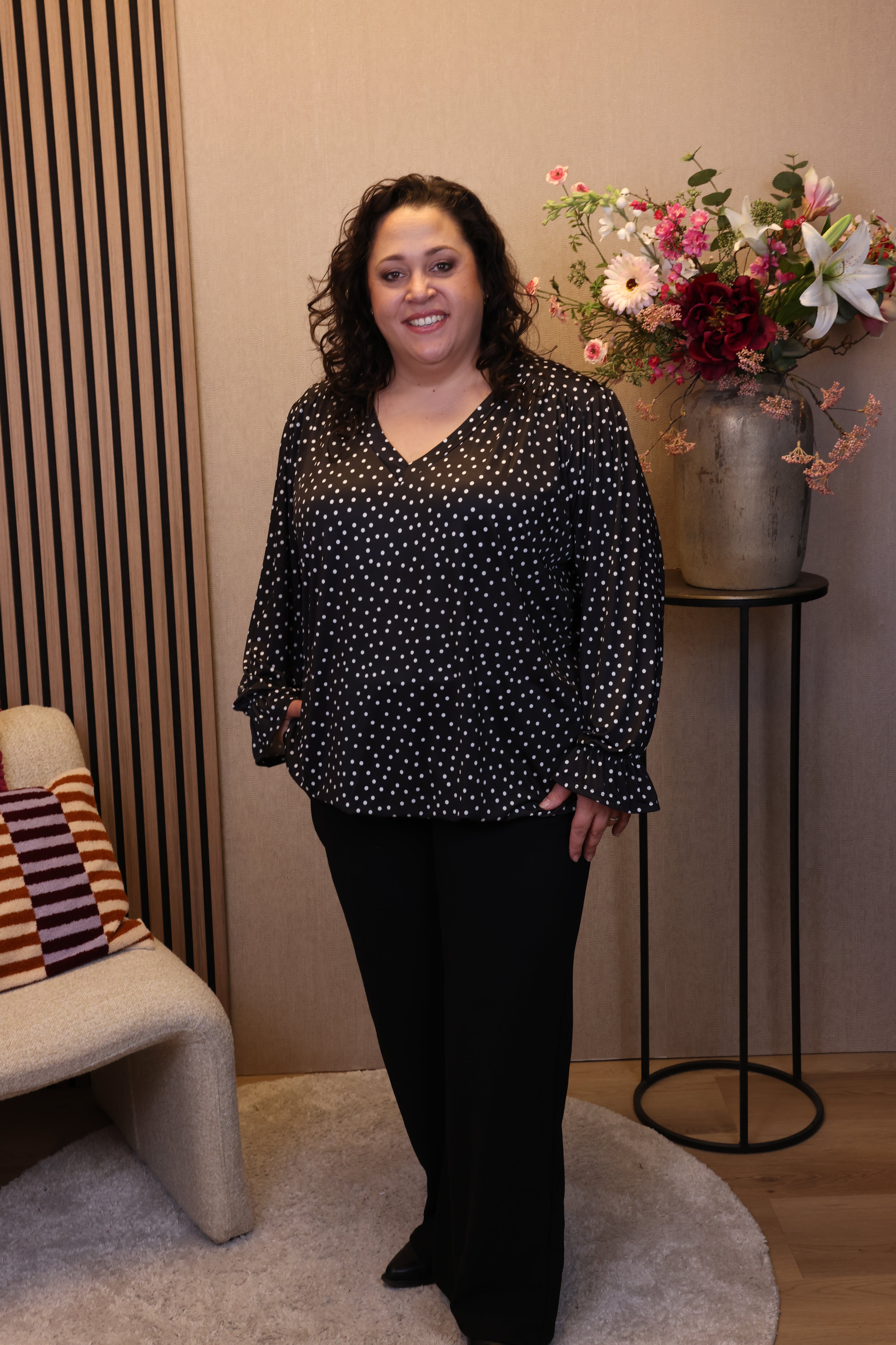 Elke | Ballon top zwart