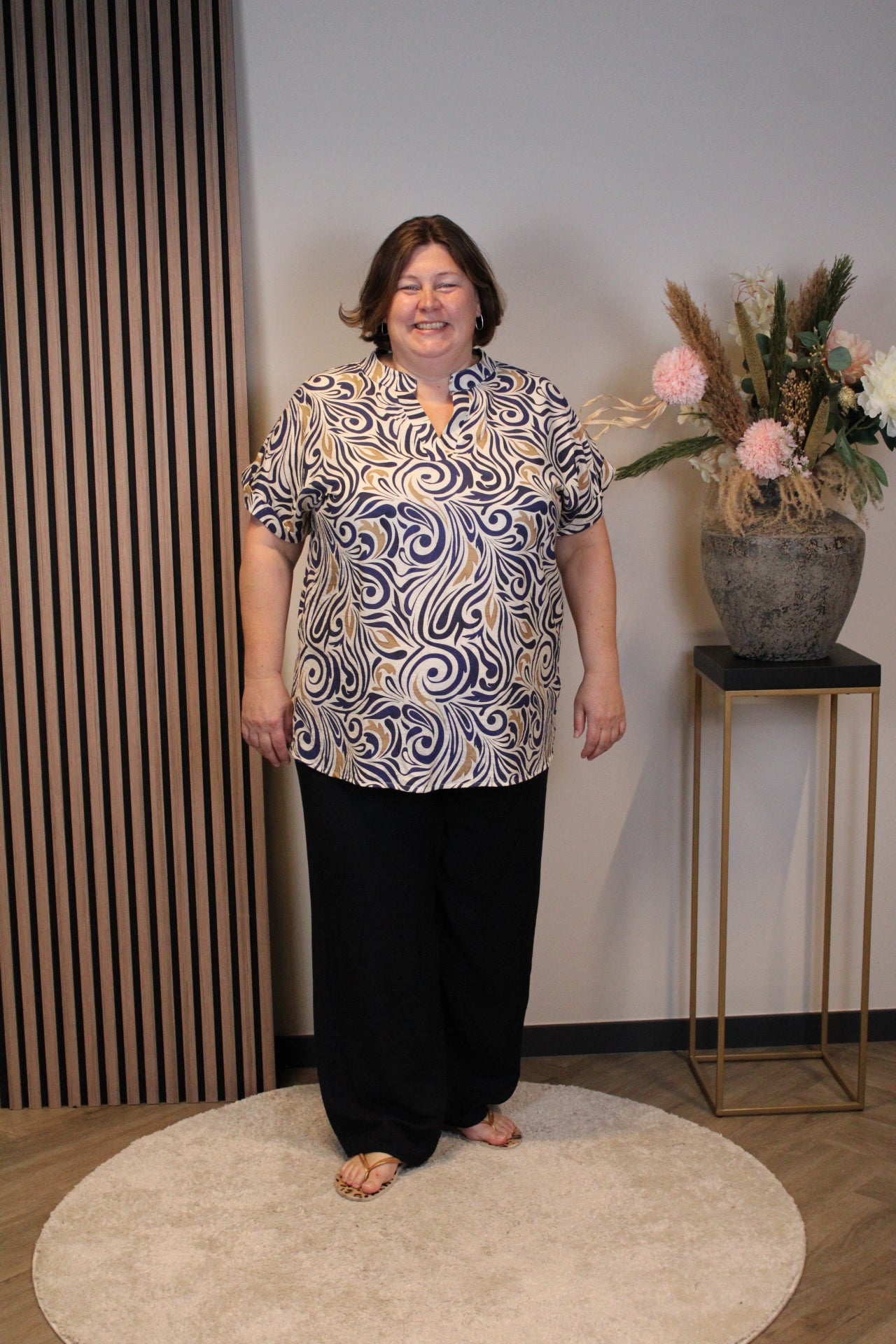 Kim | Broek blauw viscose