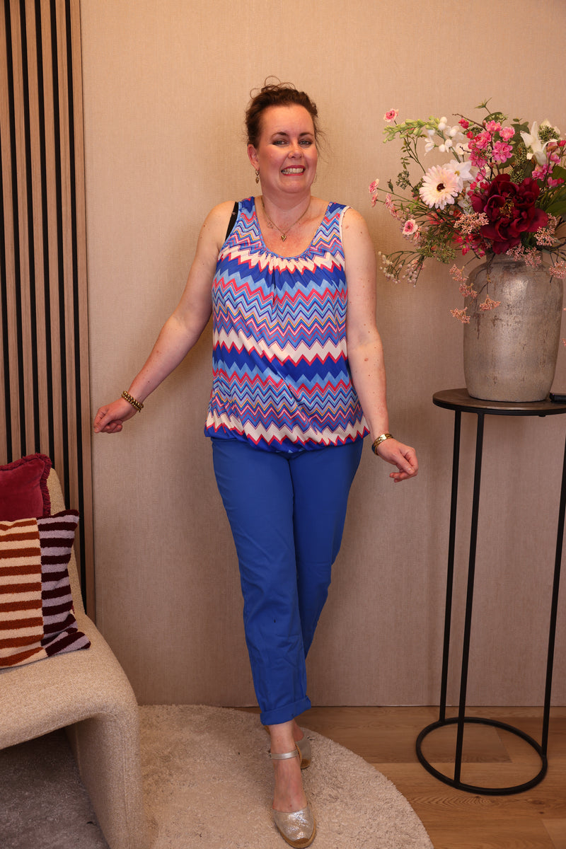Anne | Stretch broek kobalt