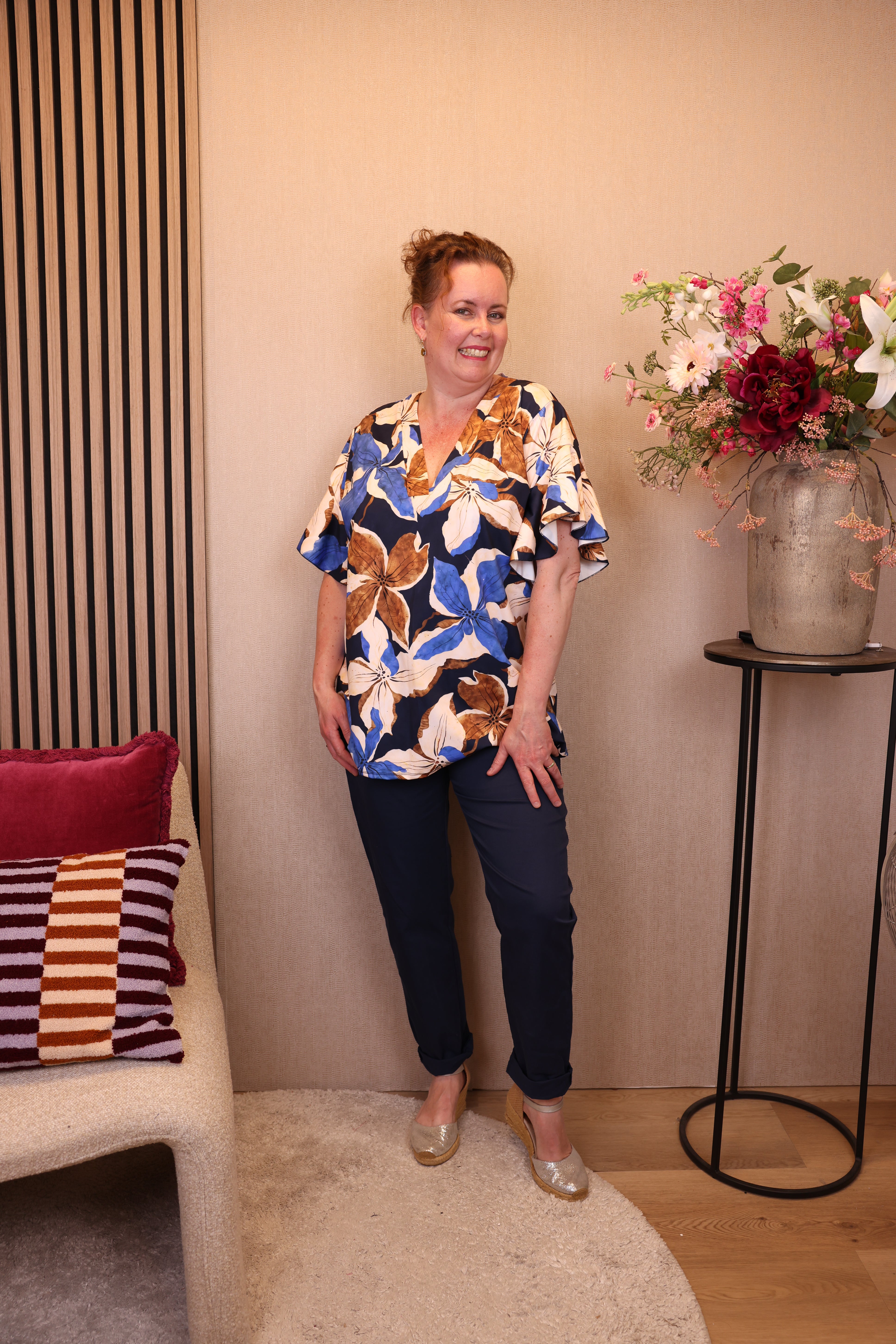 Claudia | Top blauw