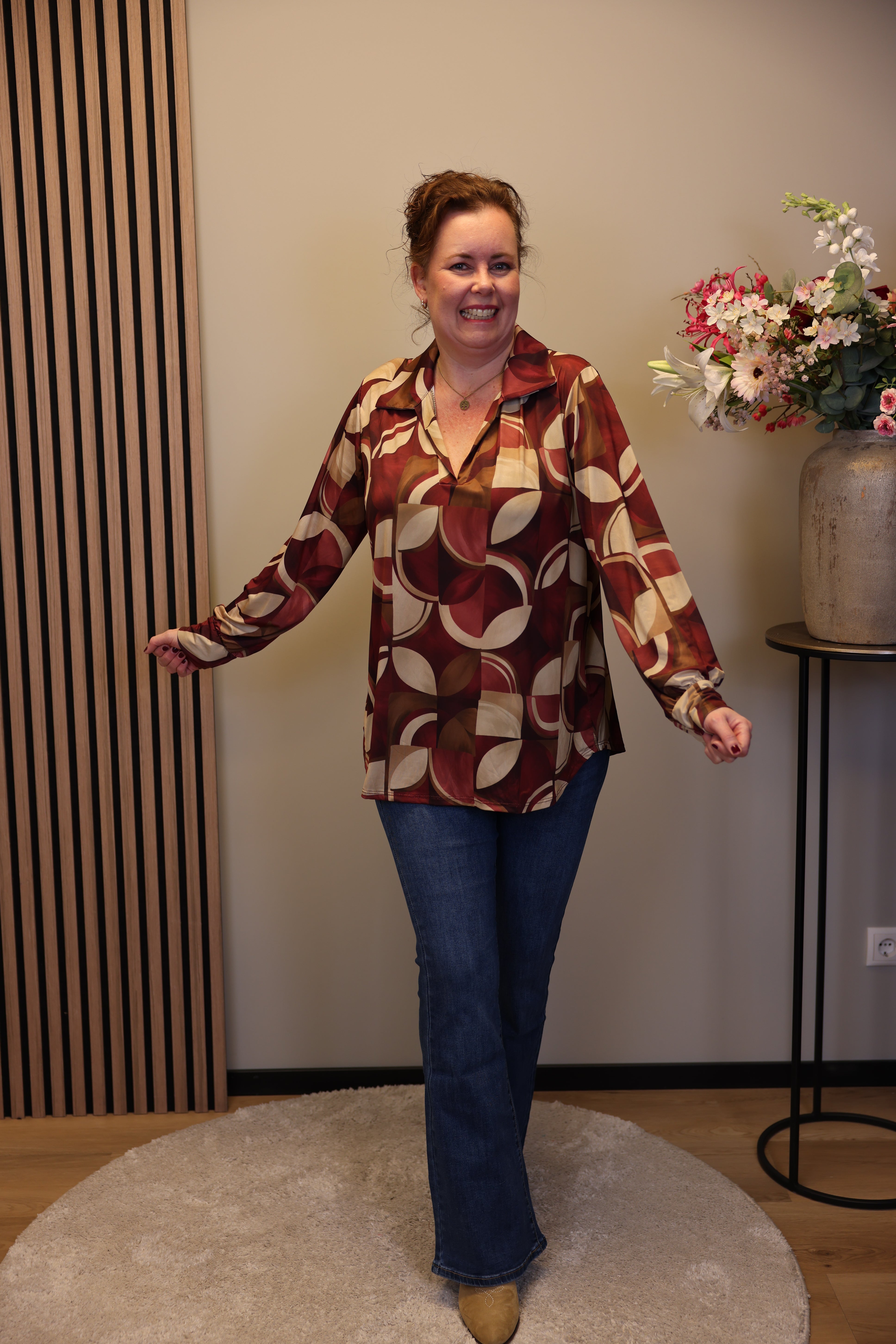 Imke | Blouse met kraagje roze 48 t/m 52