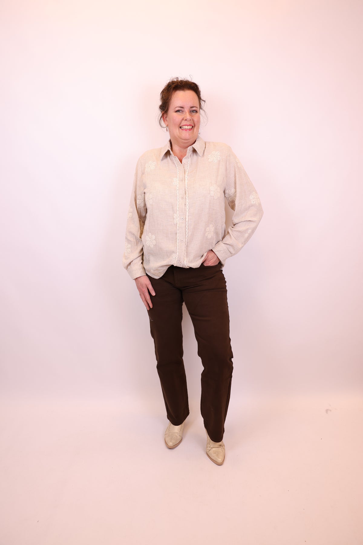 Sylvie | Blouse taupe