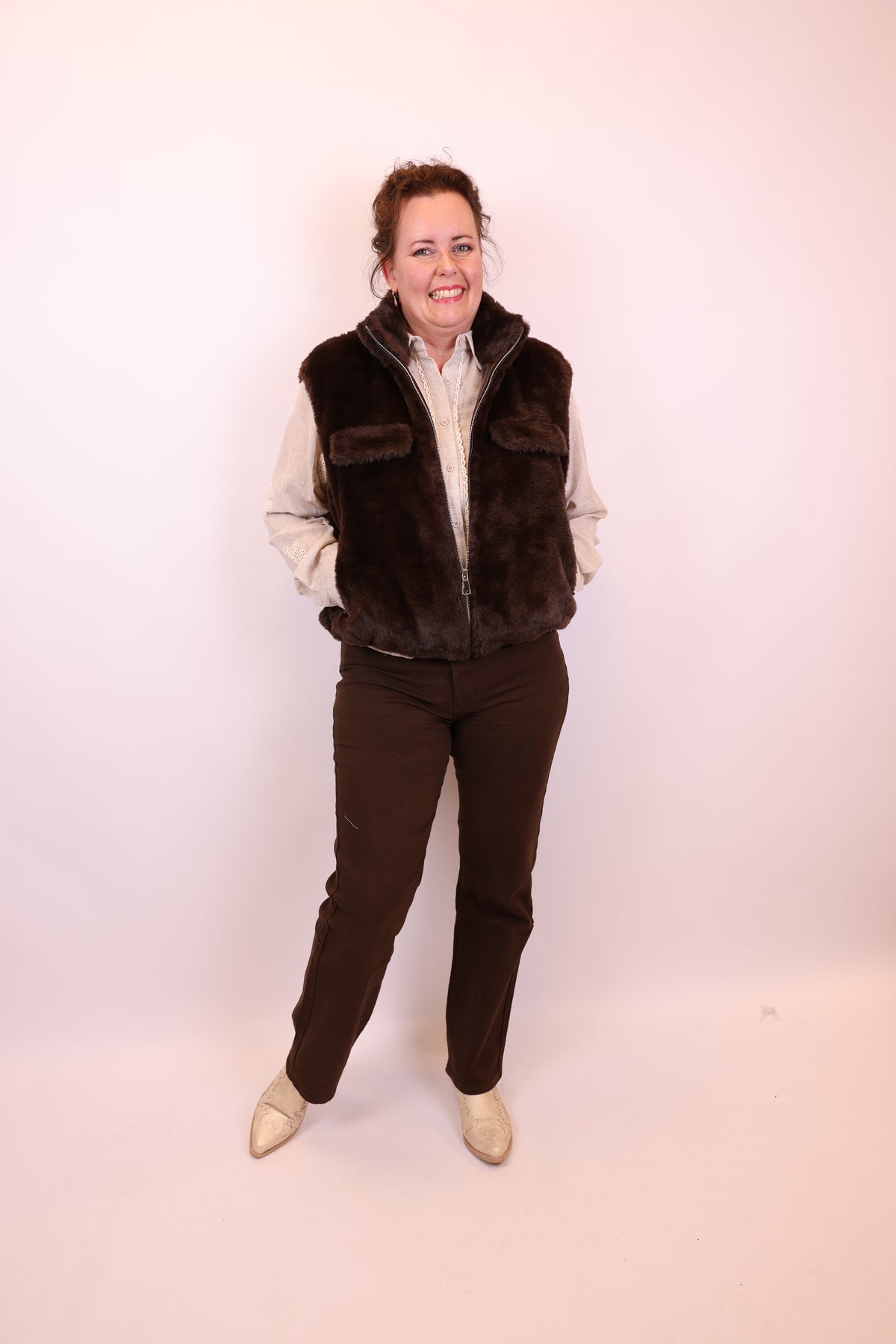 Fem | Gilet bruin