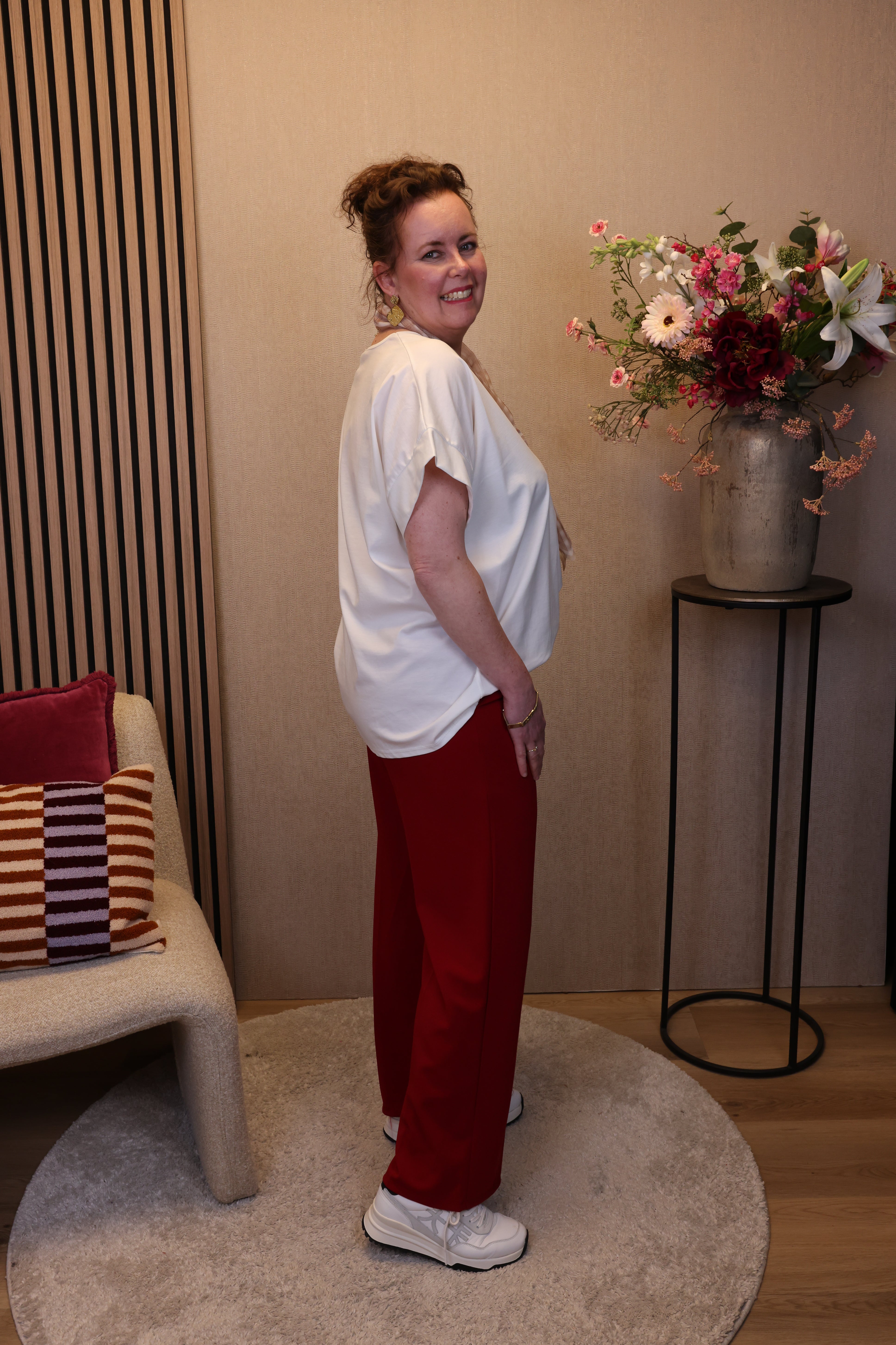 Linda | Broek rood viscose