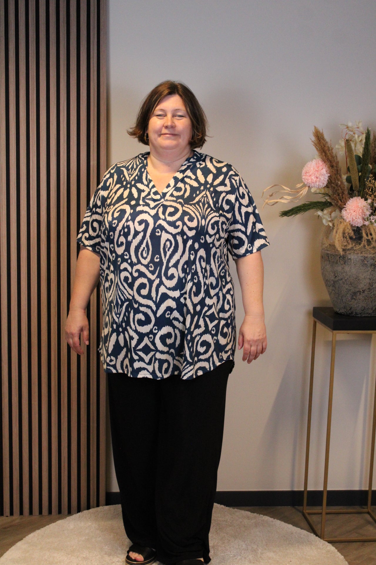 Marjan | Blouse korte mouw 52 t/m 58