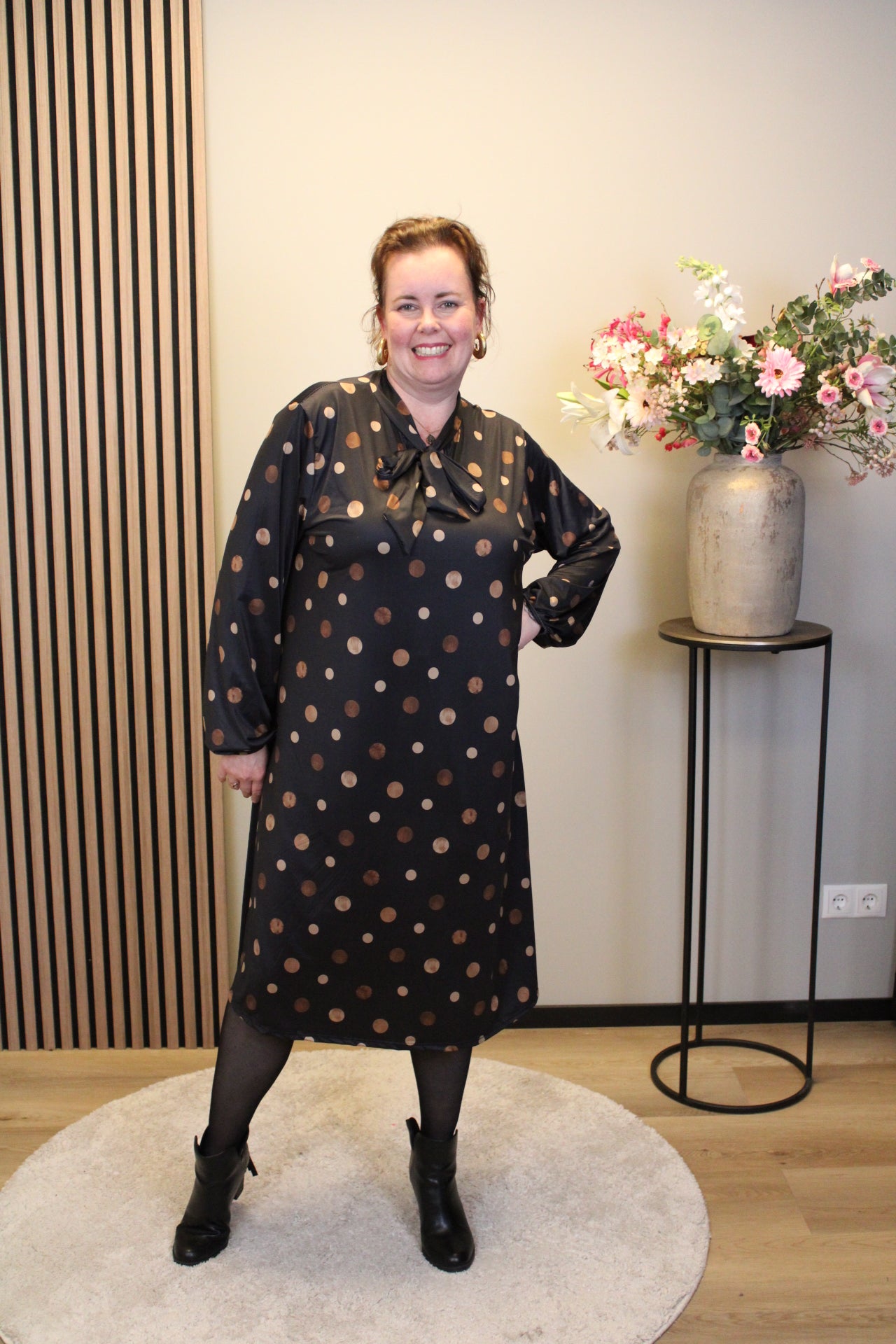 Roxanne | Jurk zwart met strikje 46 t/m 50