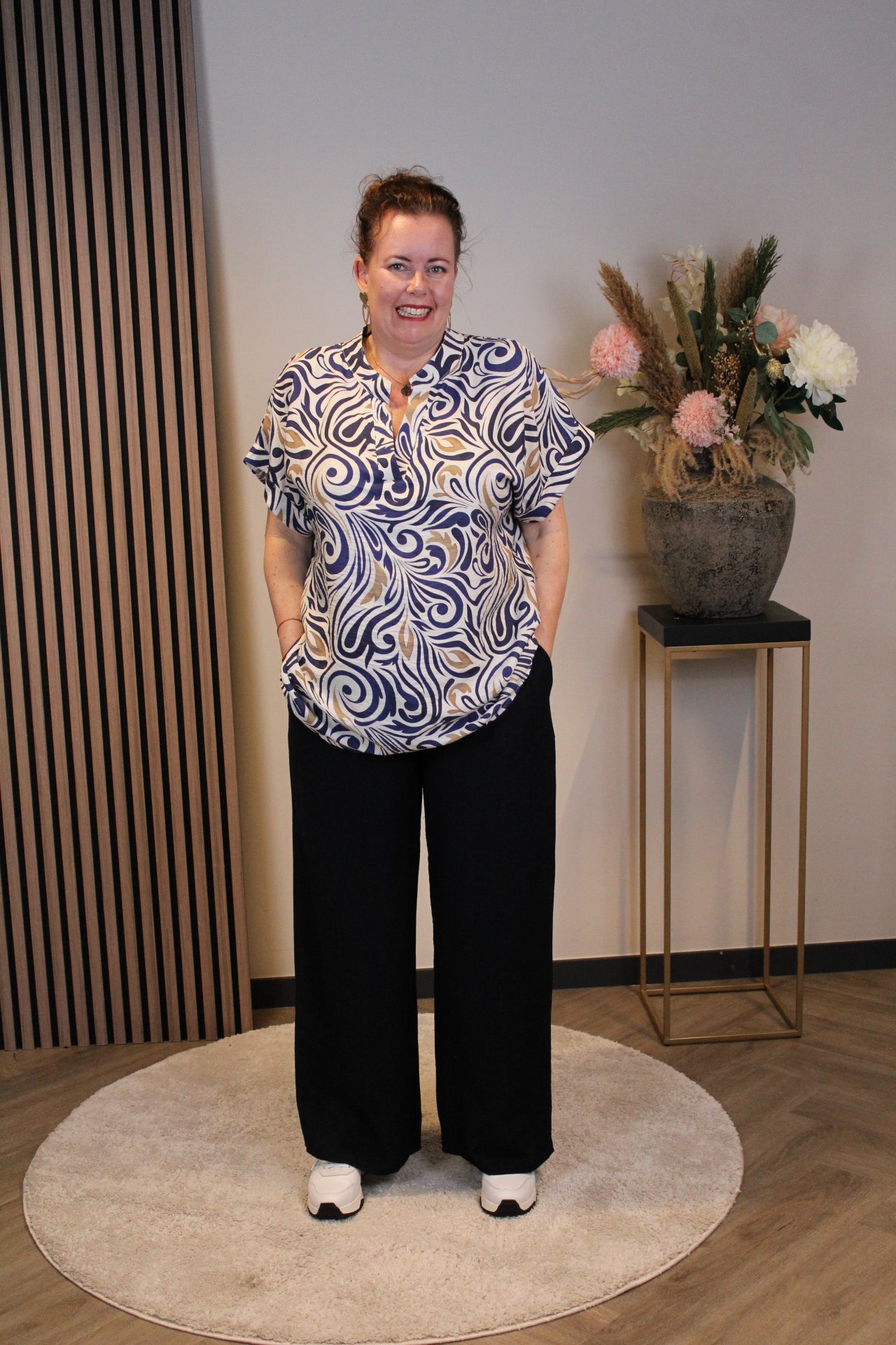Kim | Broek blauw viscose