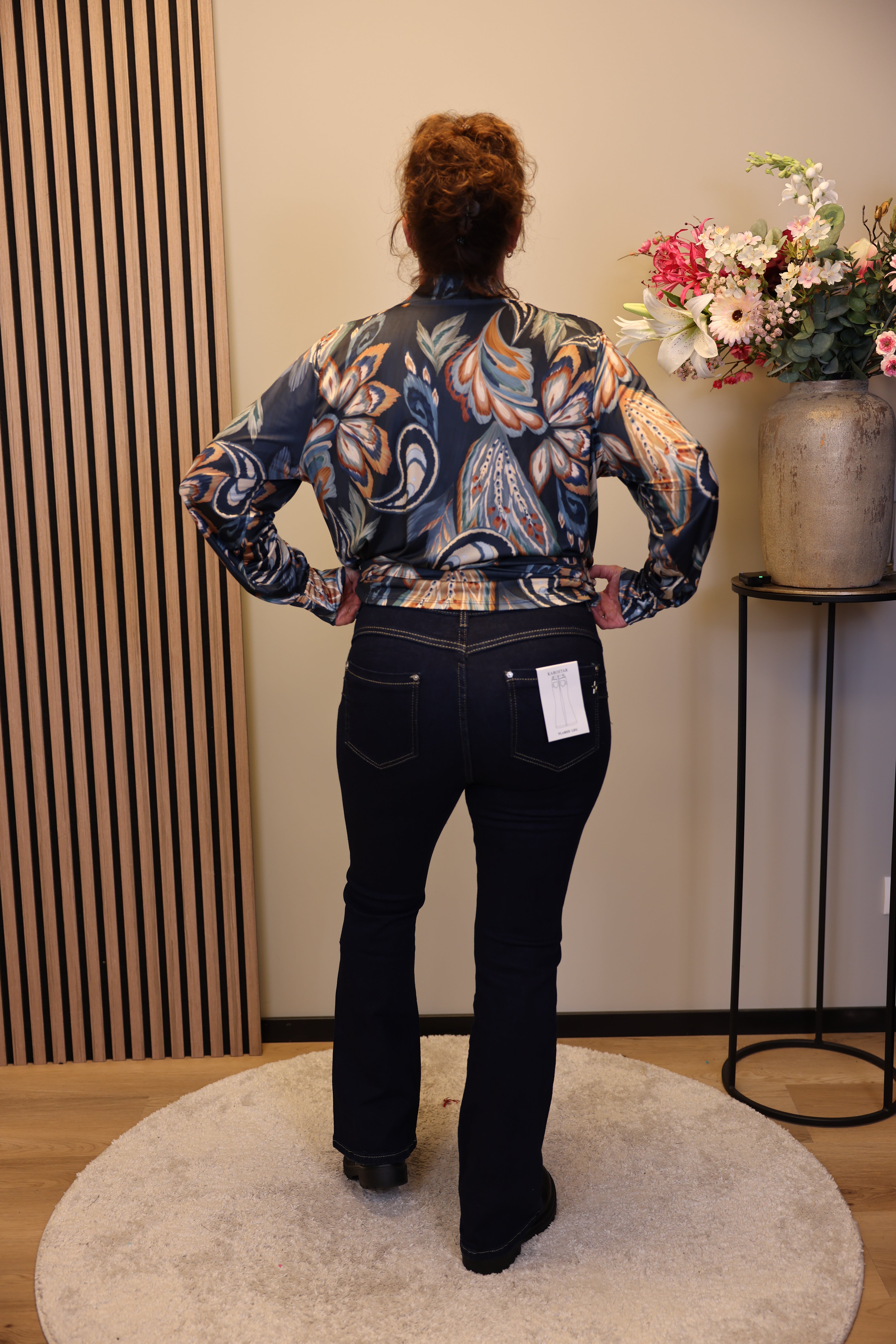 Jente | Flared Jeans donker blauw 38 - 48