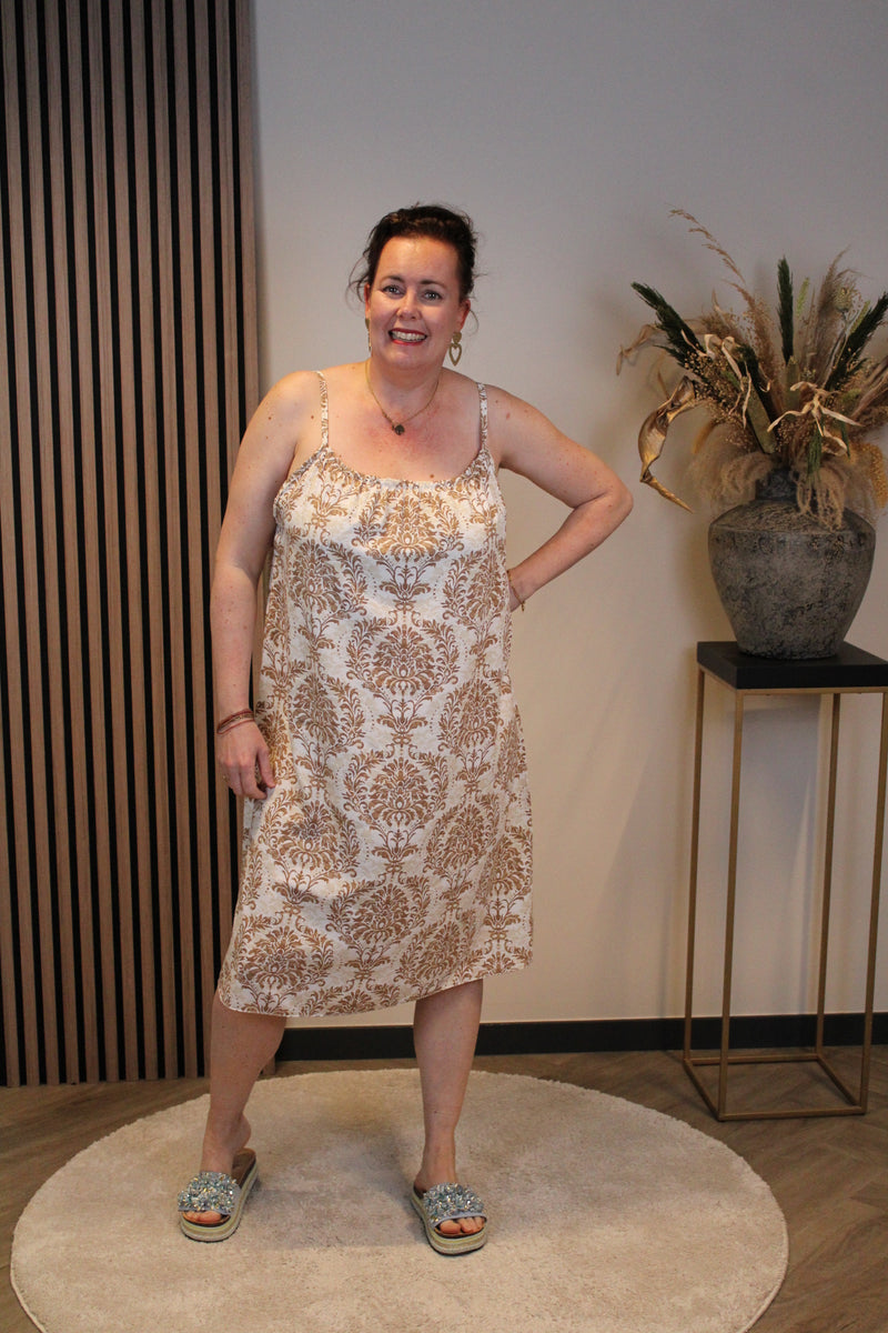 Olivia | Jurk beige 38 t/m 46