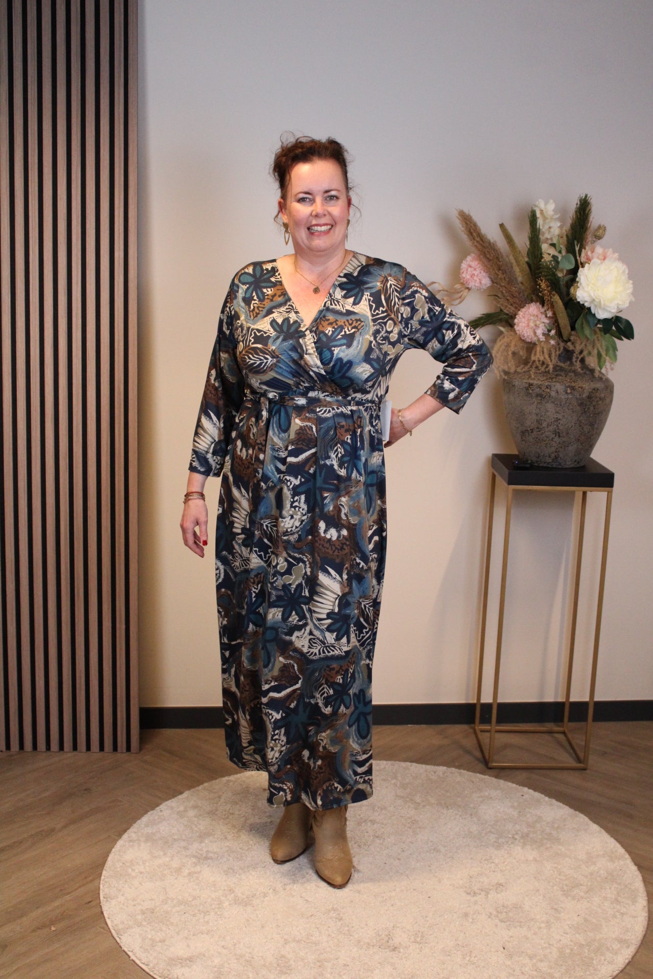 Donna | Jurk blauw lange mouw 38 t/m 44