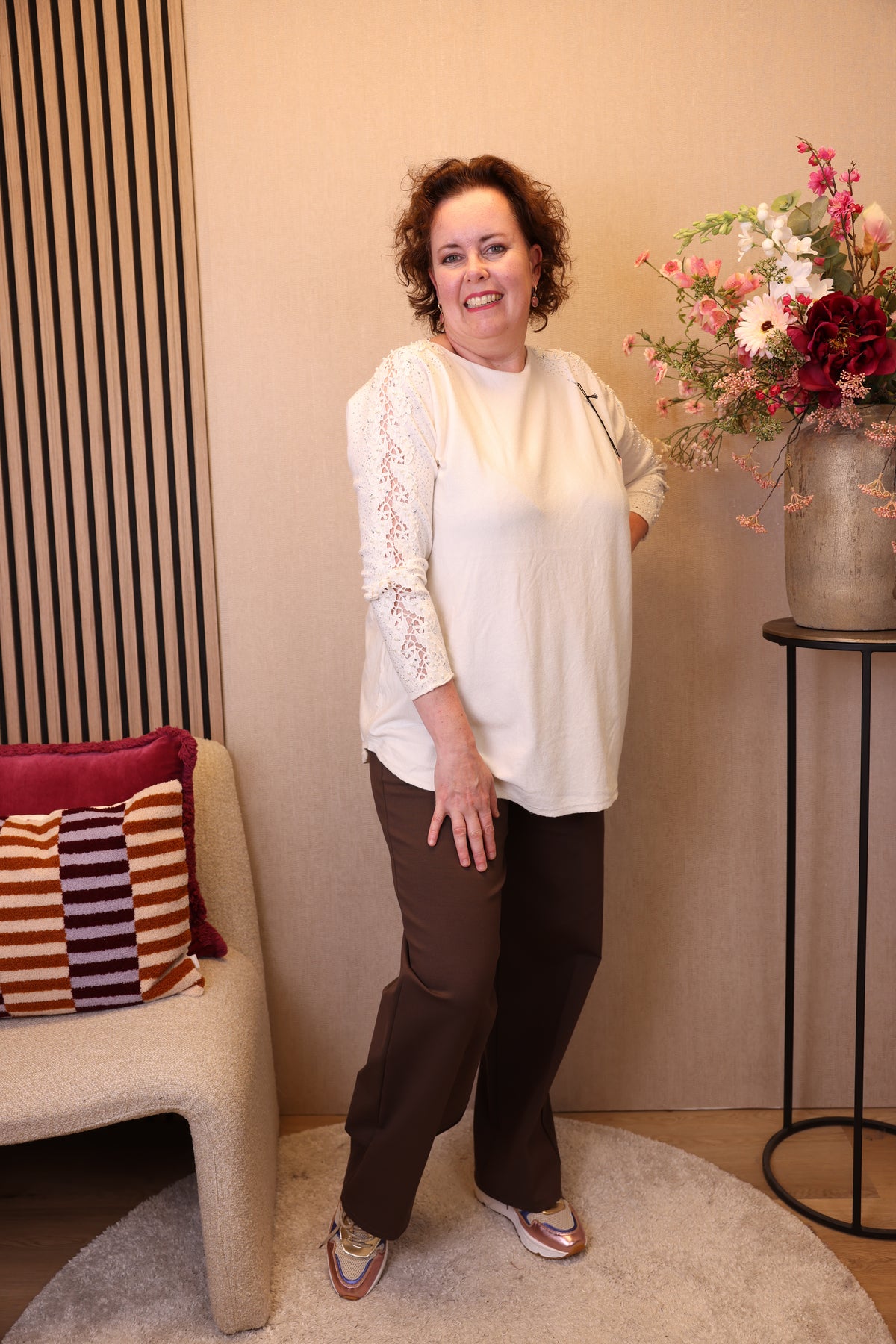 Perla | Trui beige/wit