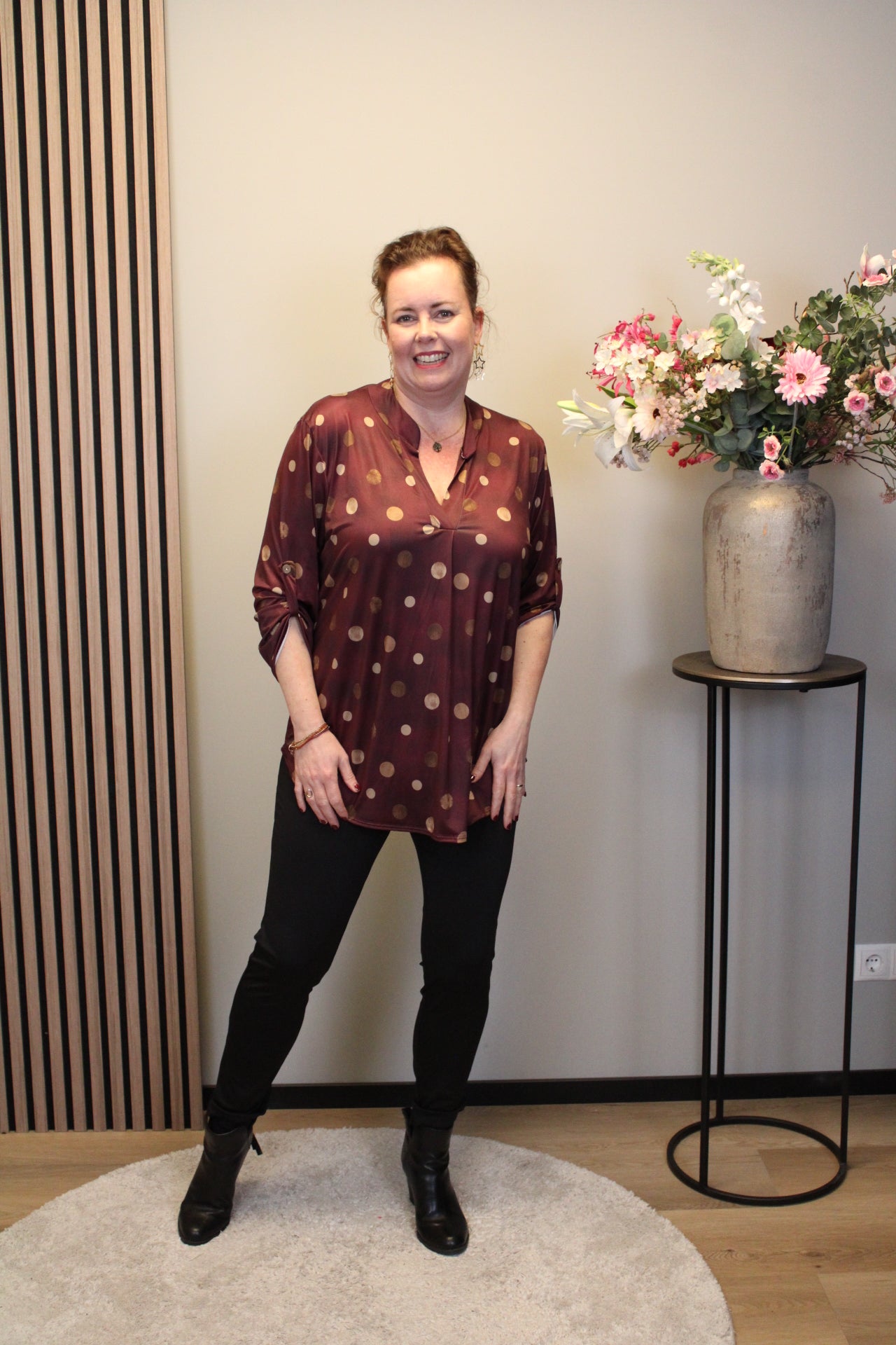 Esmée | Blouse roze lange mouw 48 t/m 52