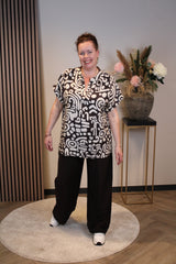 Sanne | Top bruin viscose