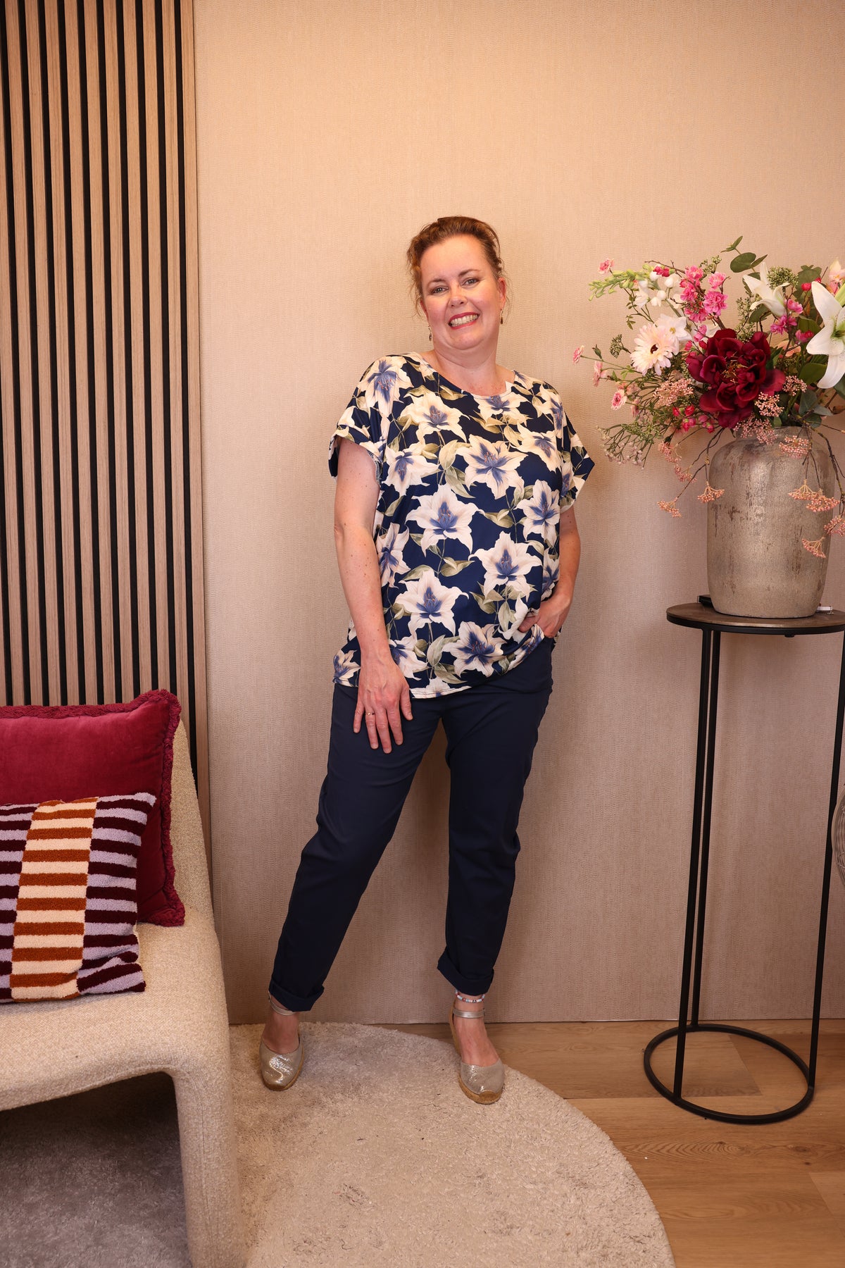 Vayra | Top blauw viscose