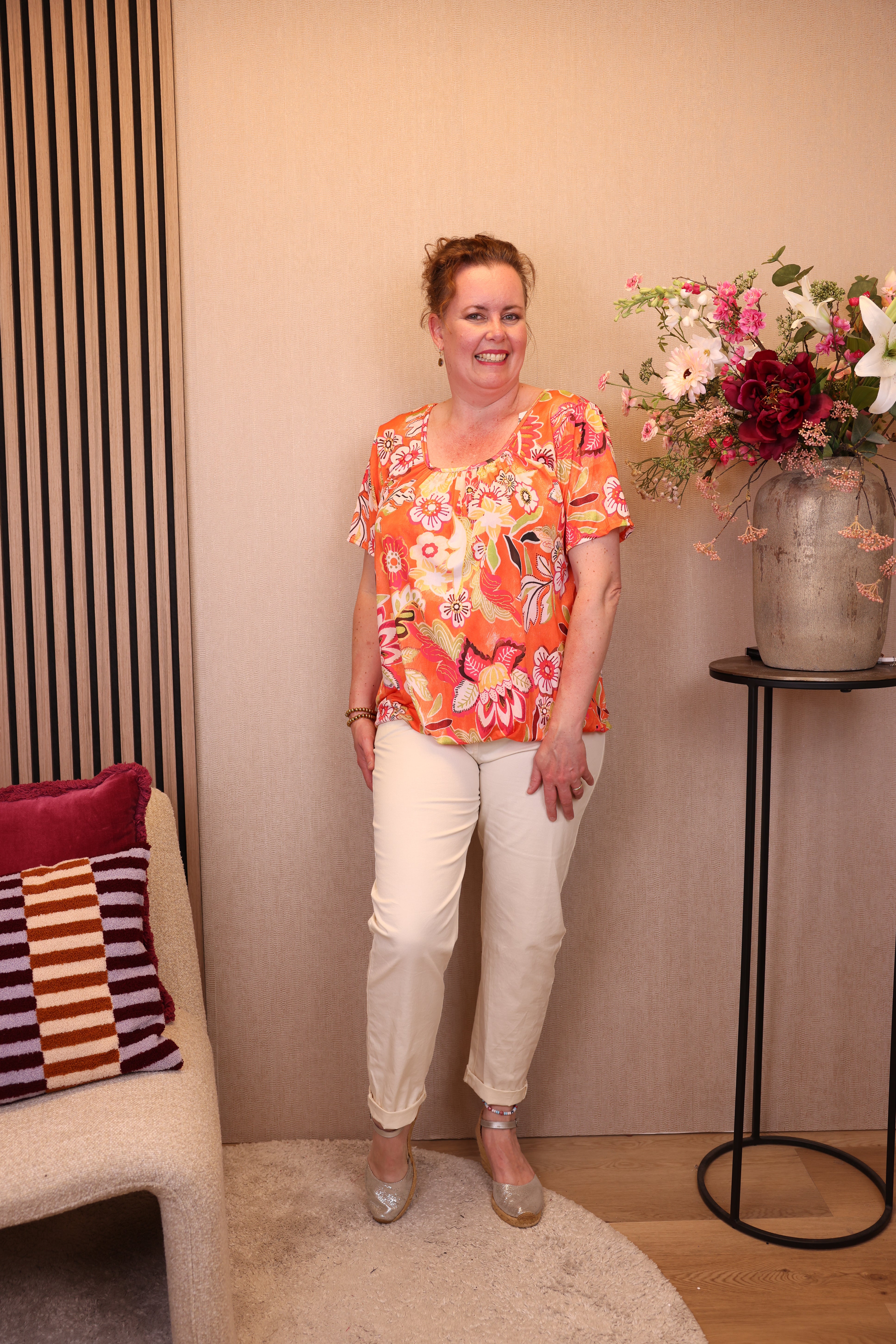 Lianne | Ballon top oranje