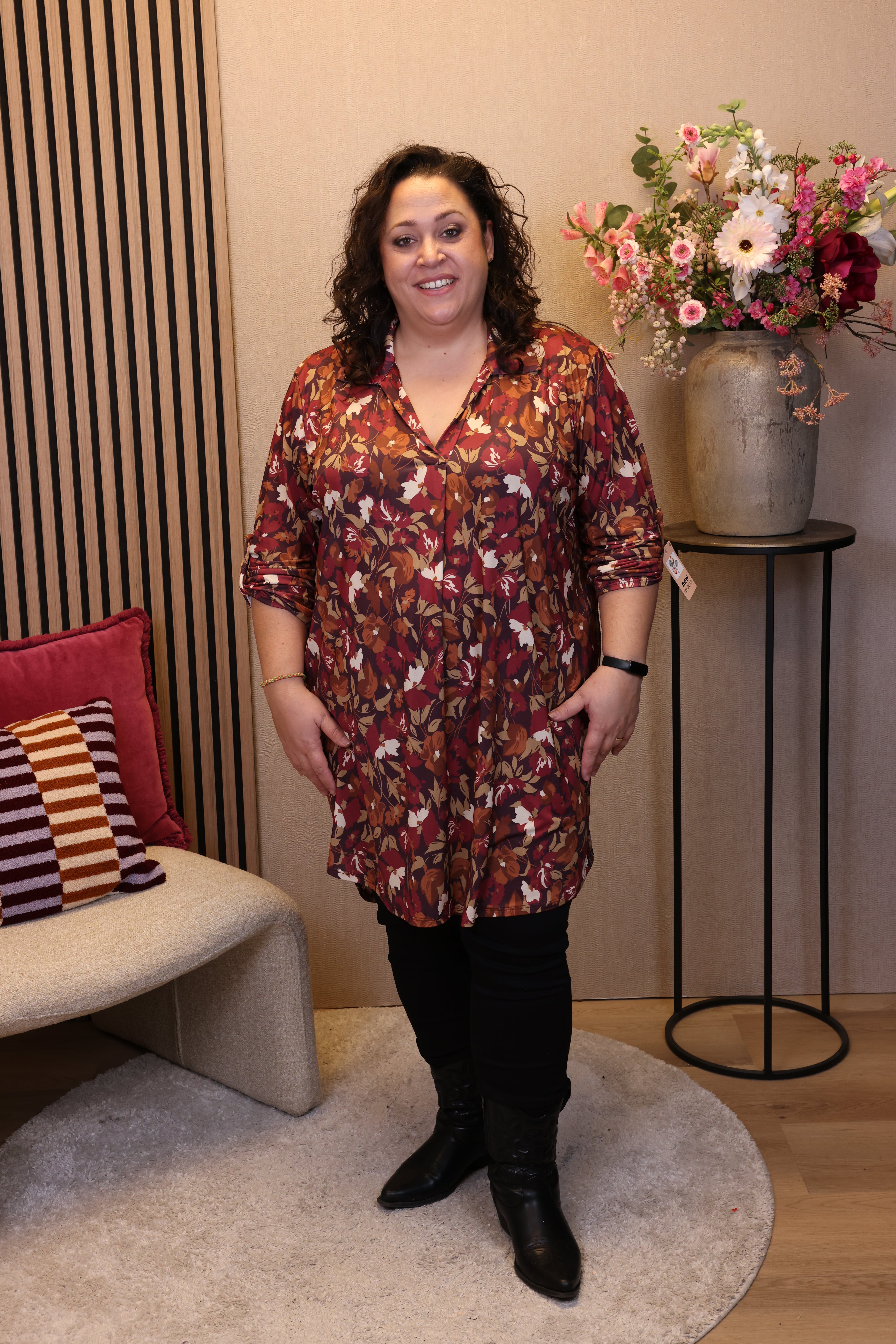 Jitske | Tuniek roze met kraagje