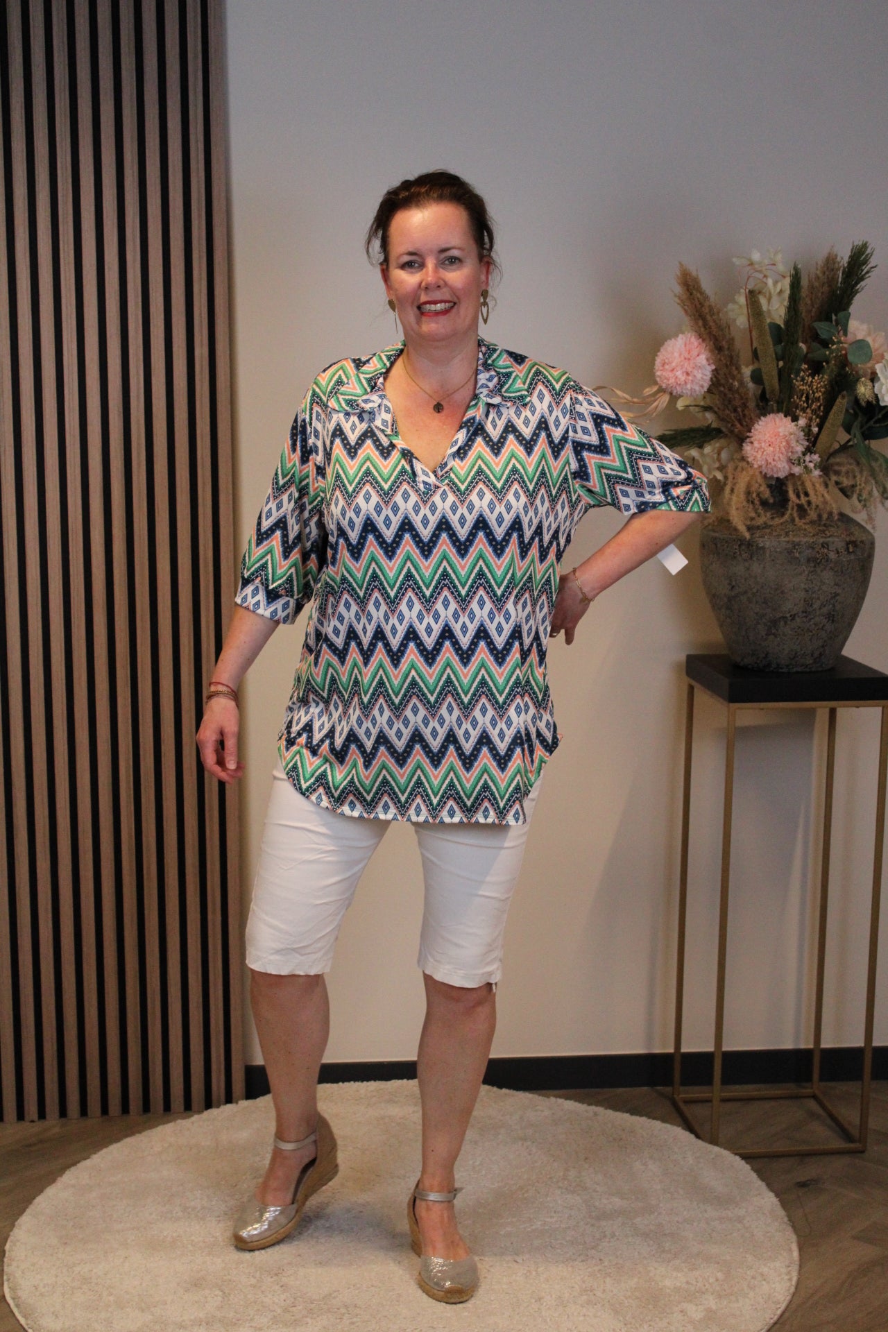Lyra | Blouse met kraagje blauw 38 t/m 48
