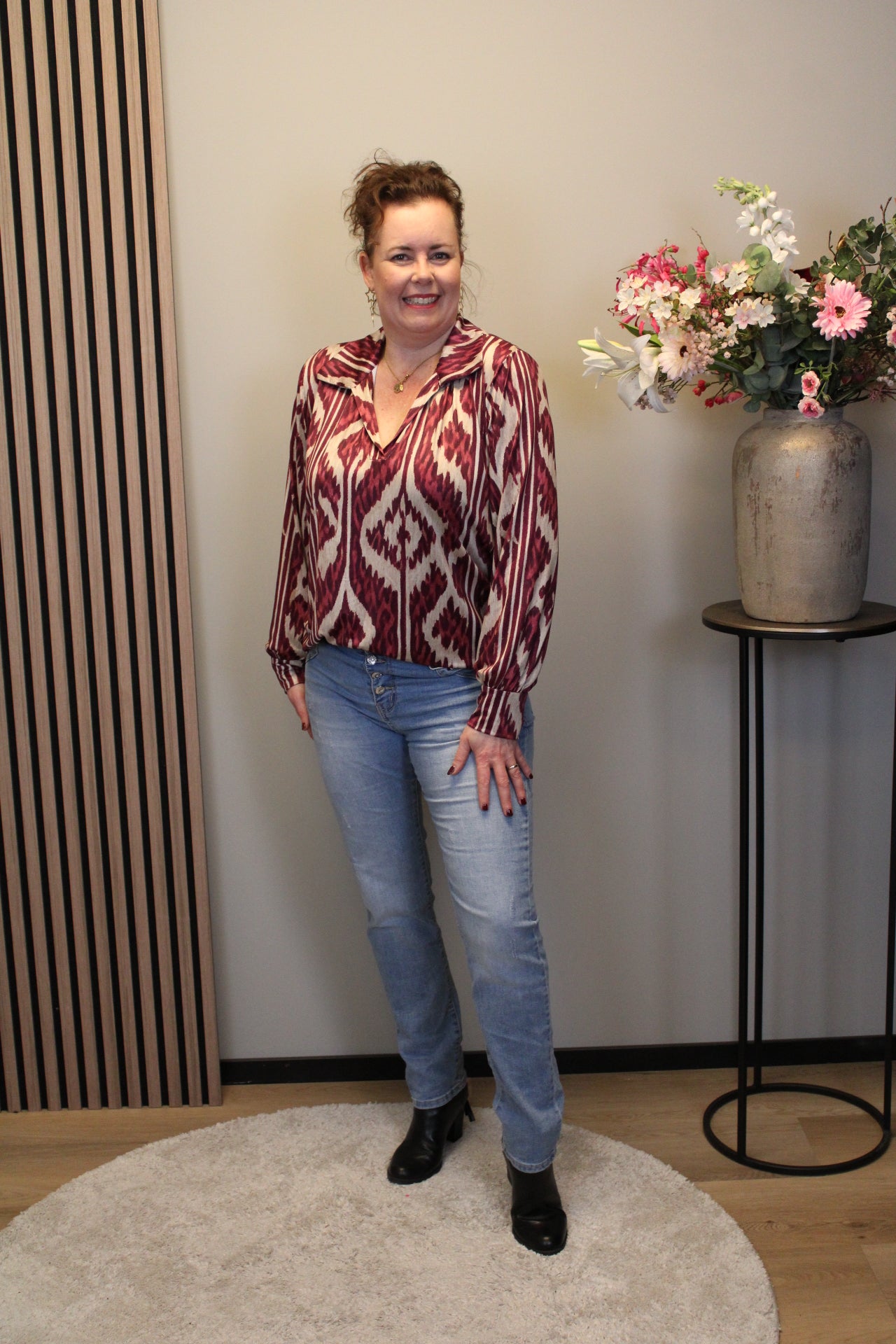 Raina | Blouse roze met kraagje 38 t/m 48