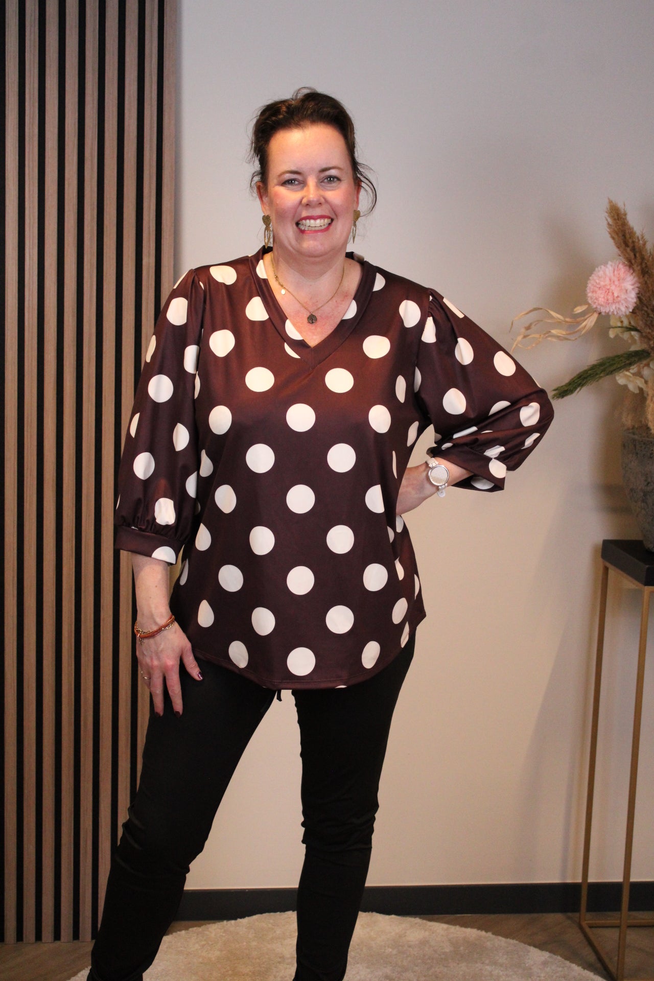 Amira | Top bordeaux 3/4-mouw 46 t/m 50