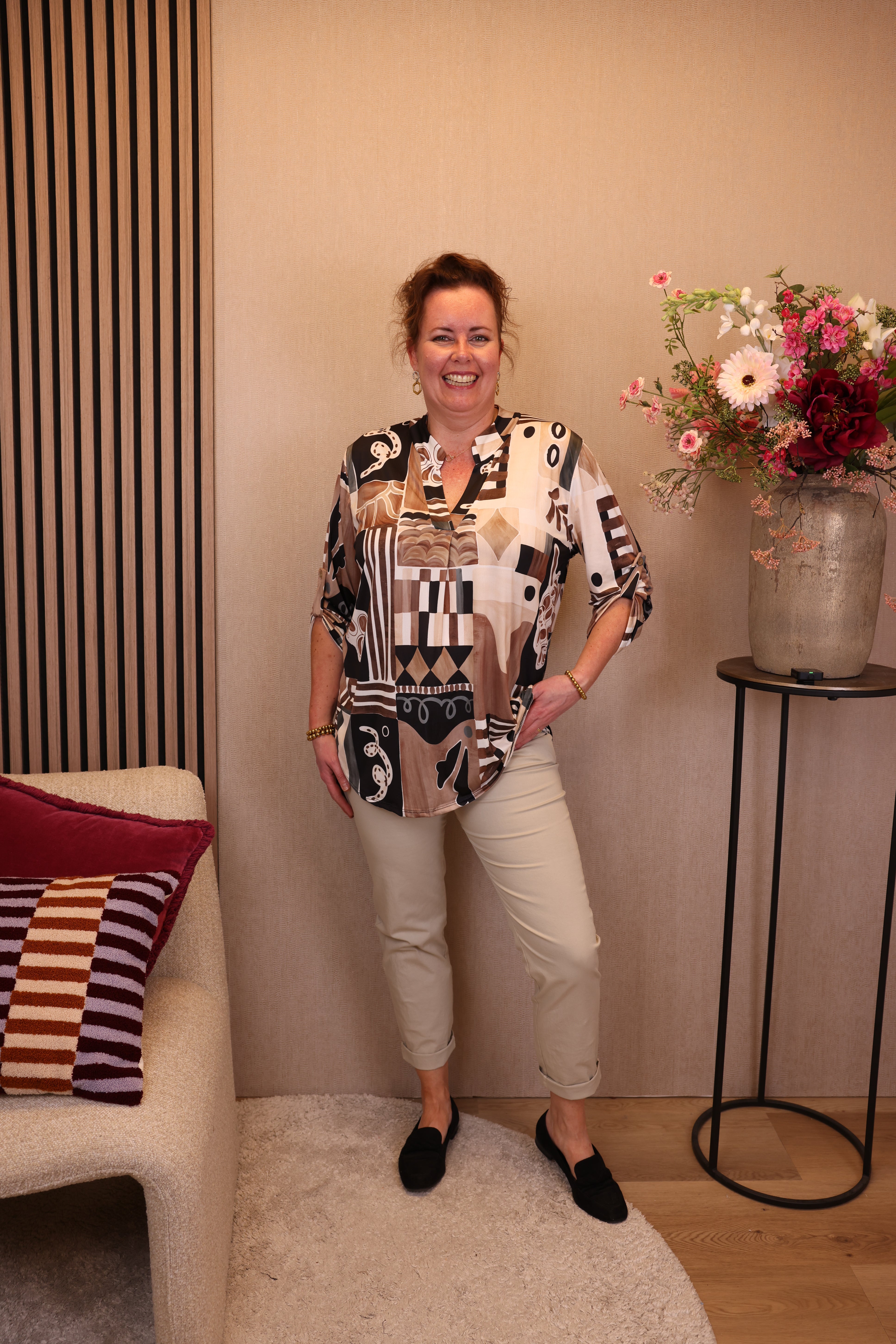 Noa | Blouse bruin