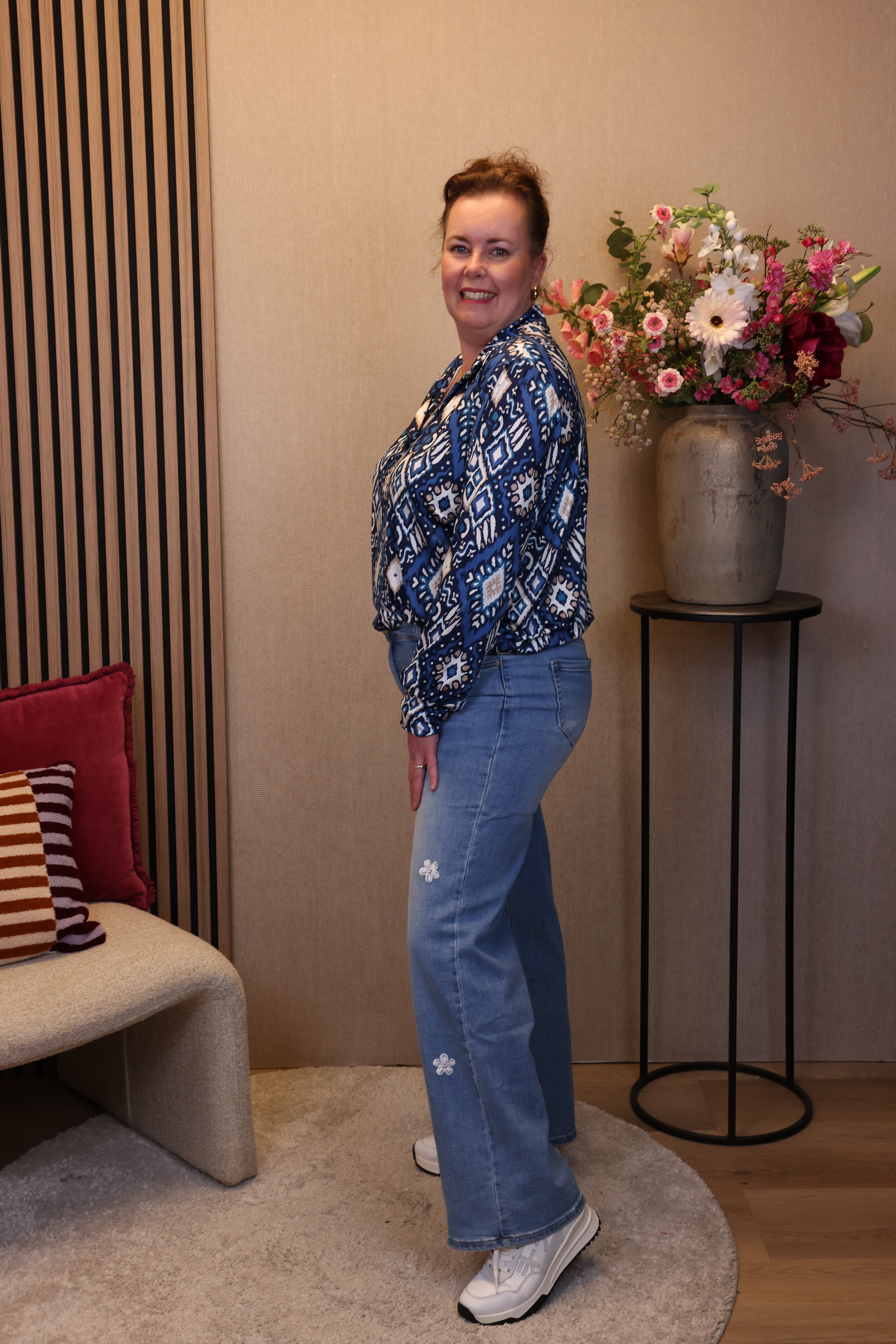 Fenke | Jeans wide leg blauw 38 - 48