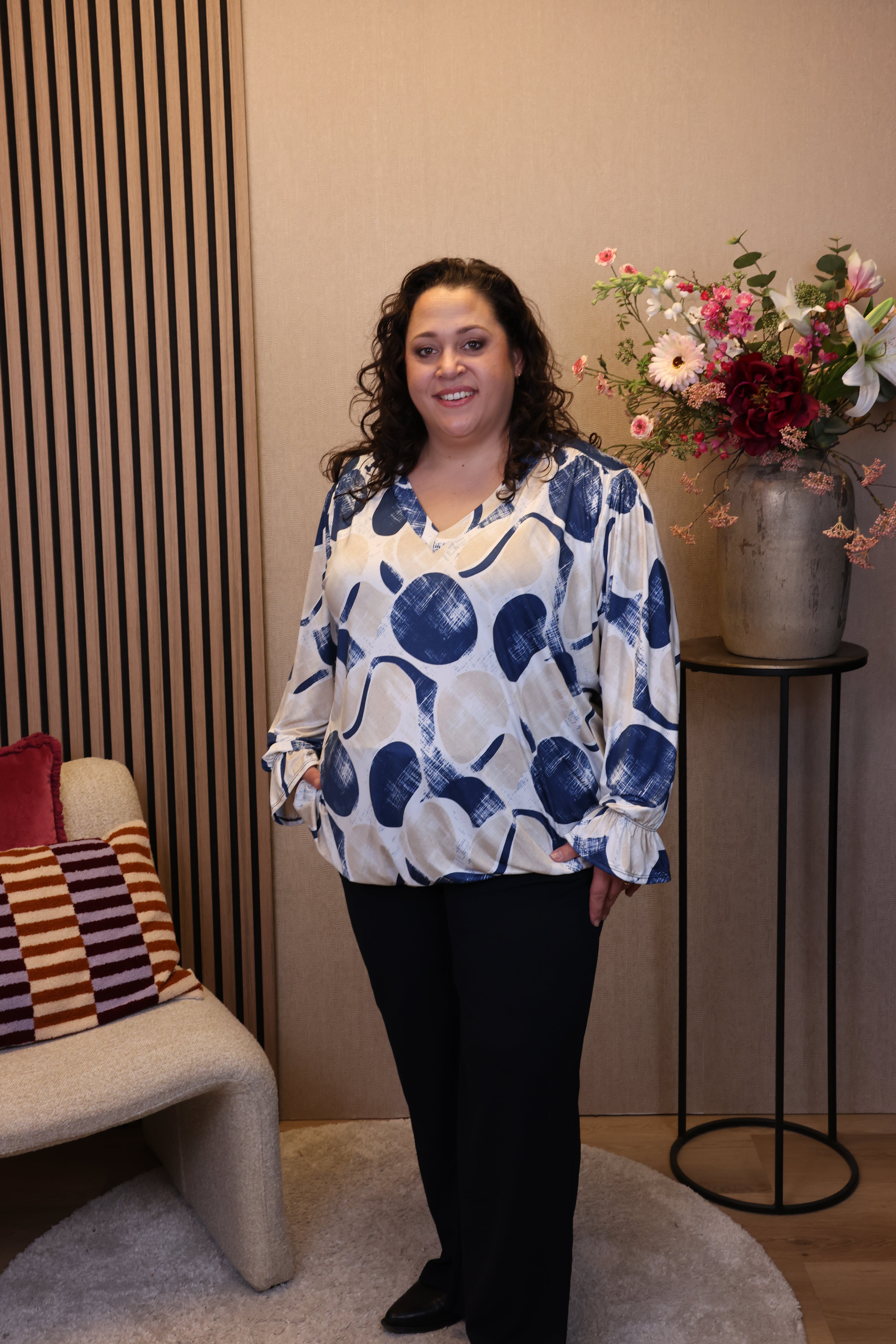 Saar | Ballon top blauw