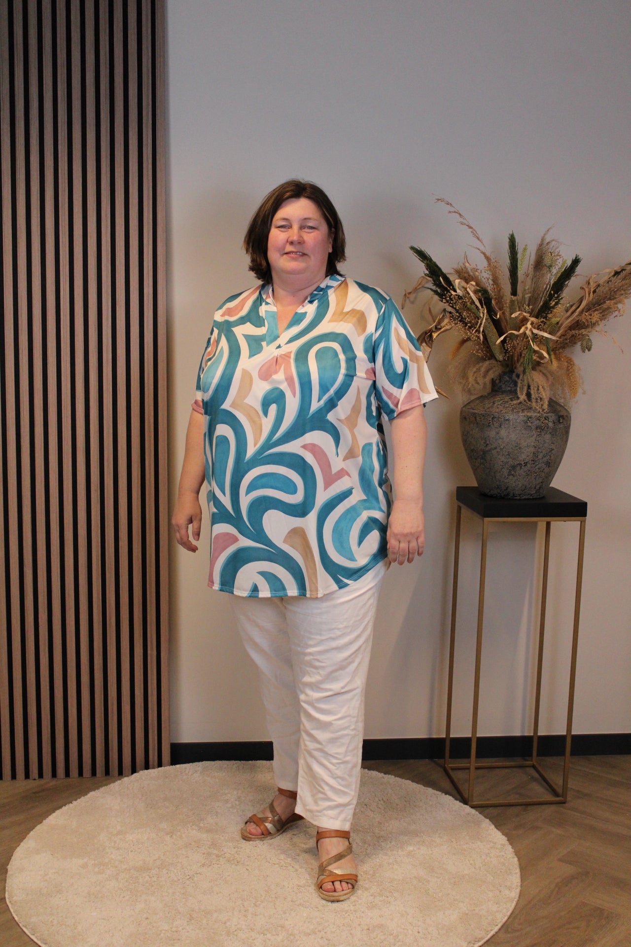 Nadine | Blouse korte mouw 52 t/m 58