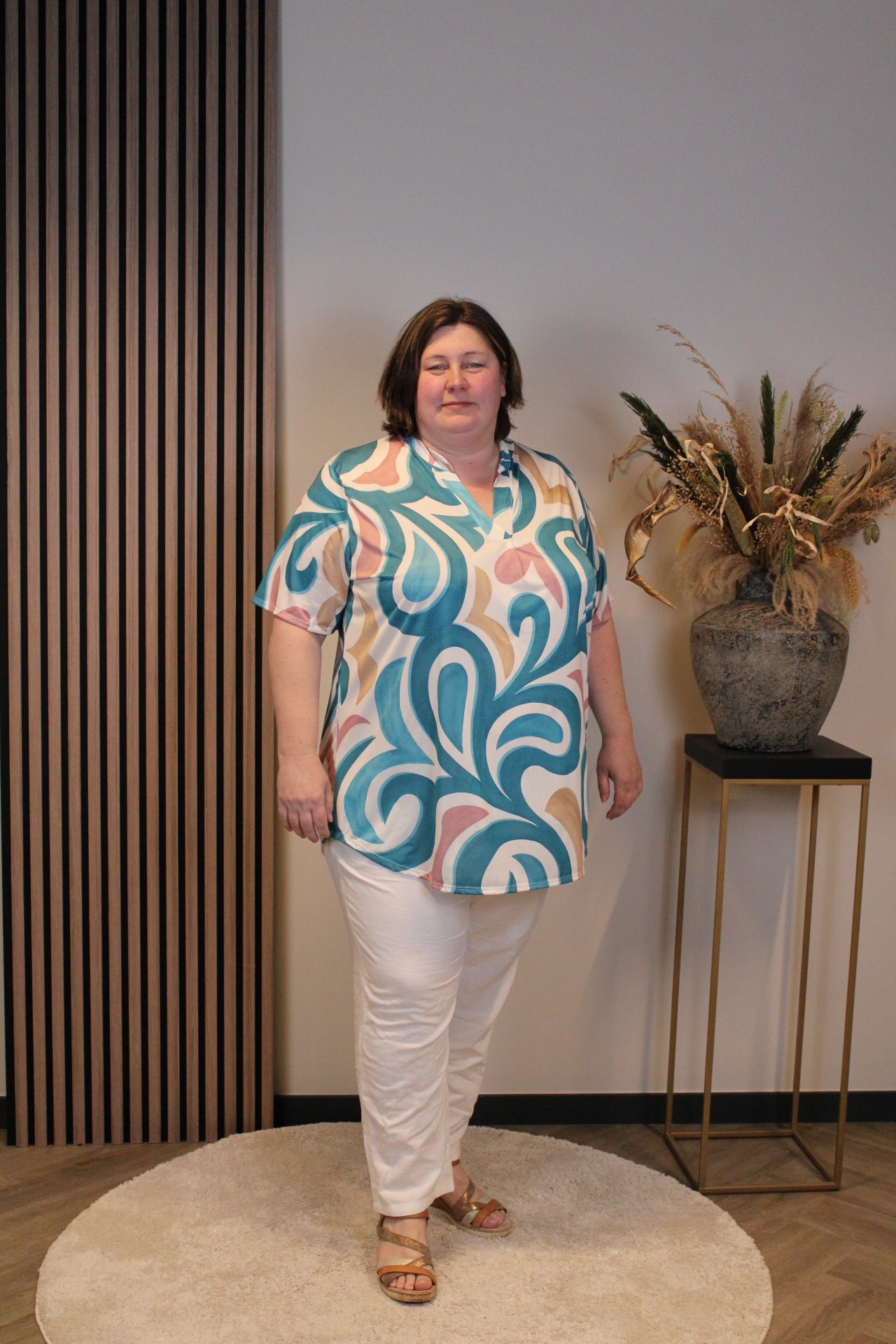 Nadine | Blouse korte mouw 52 t/m 58
