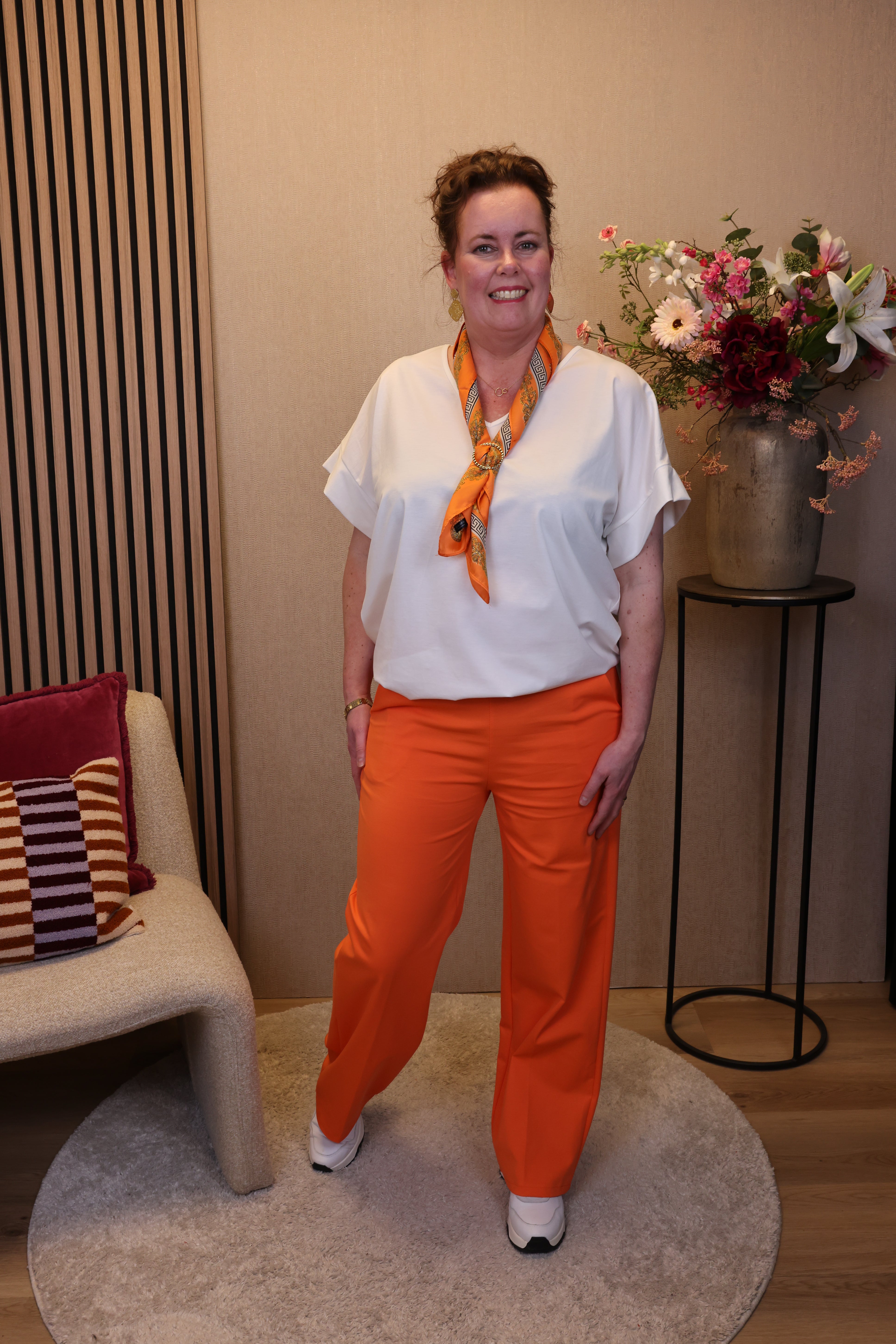 Saar | Luxe broek oranje