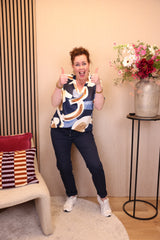 Anne | Stretch broek navy