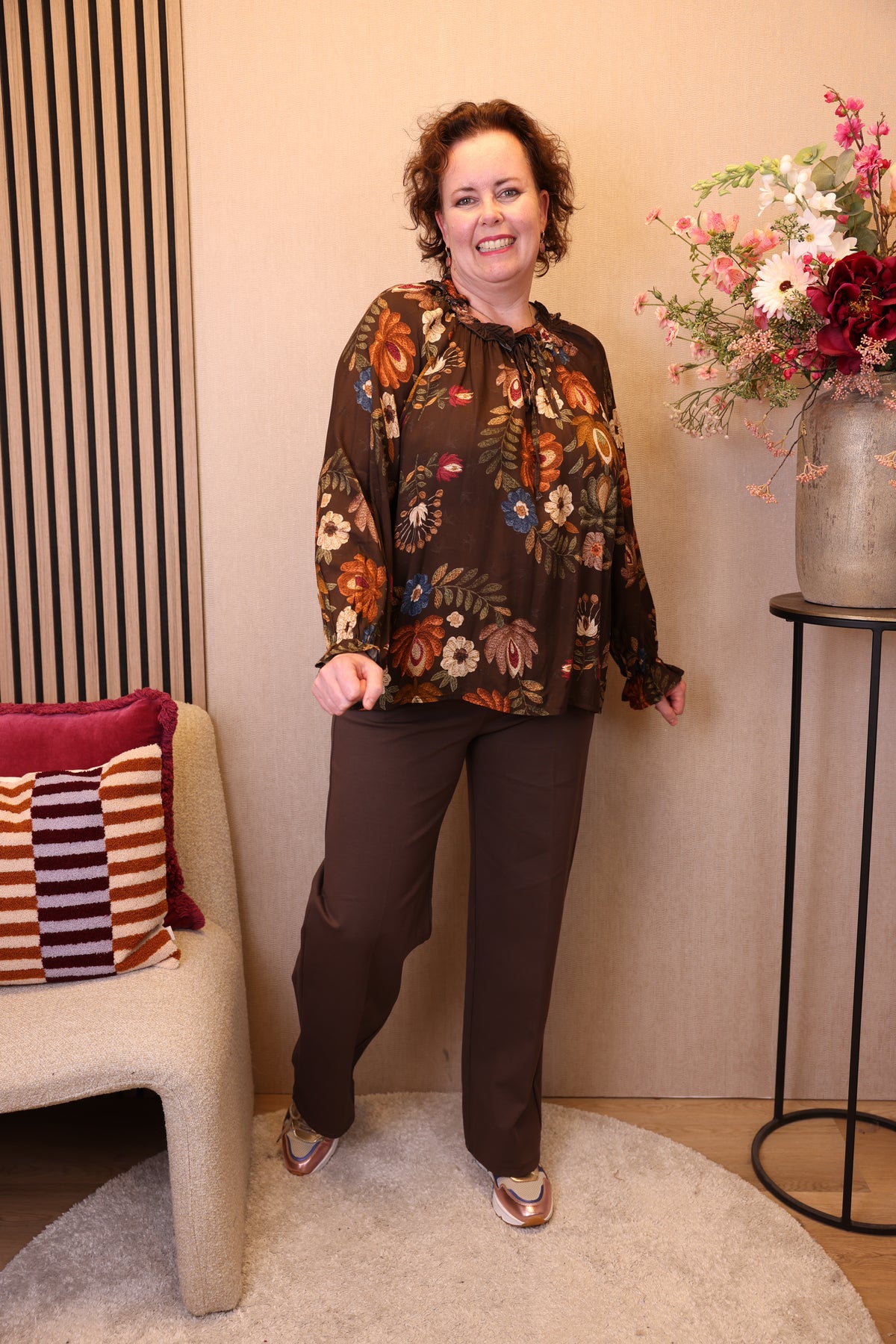 Tess | Blouse bruin viscose