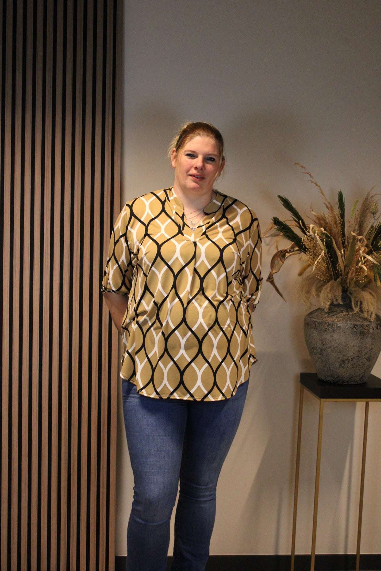 Hannah | Blouse camel 48 t/m 52