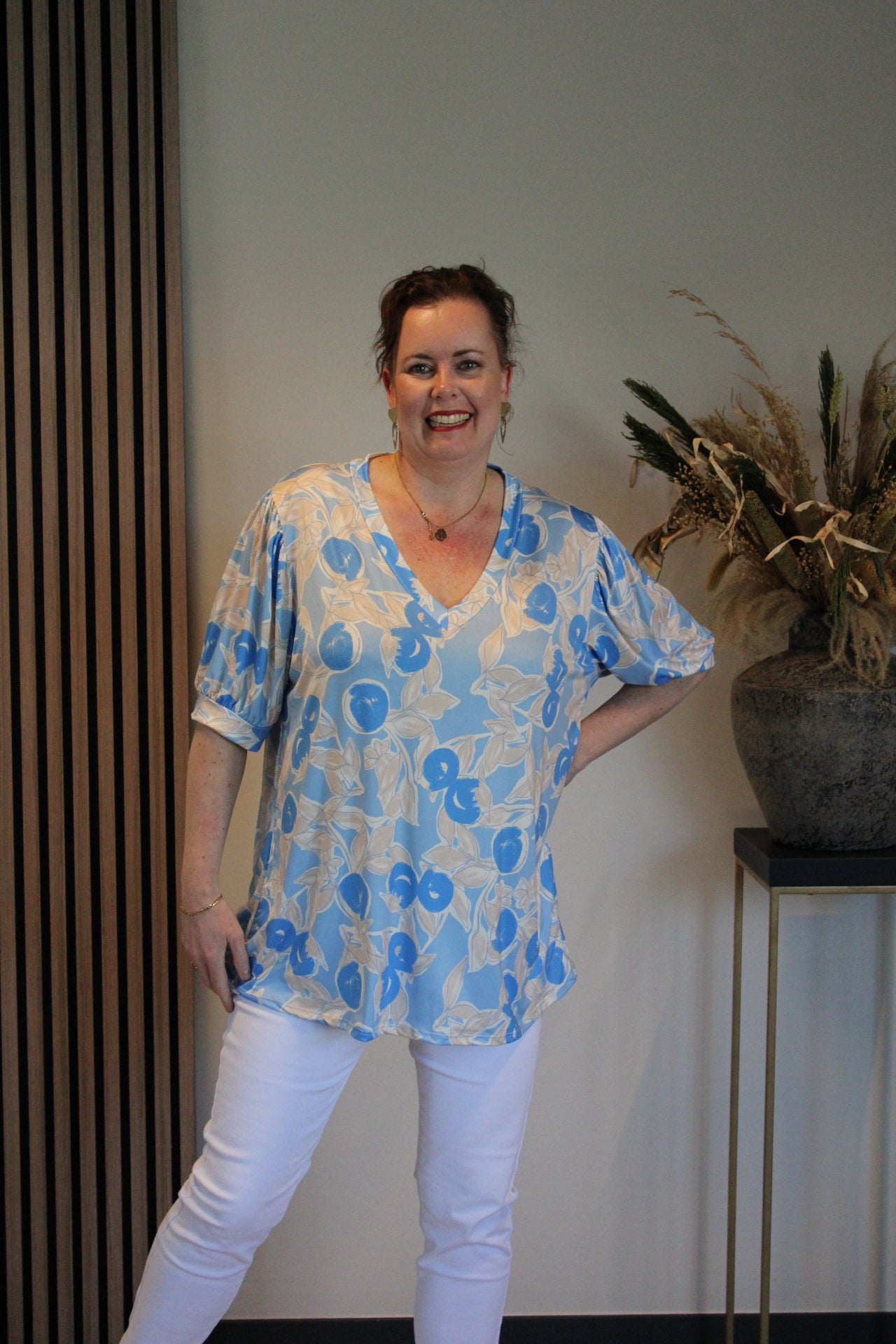 Fieke | Blouse korte mouw 40 t/m 48
