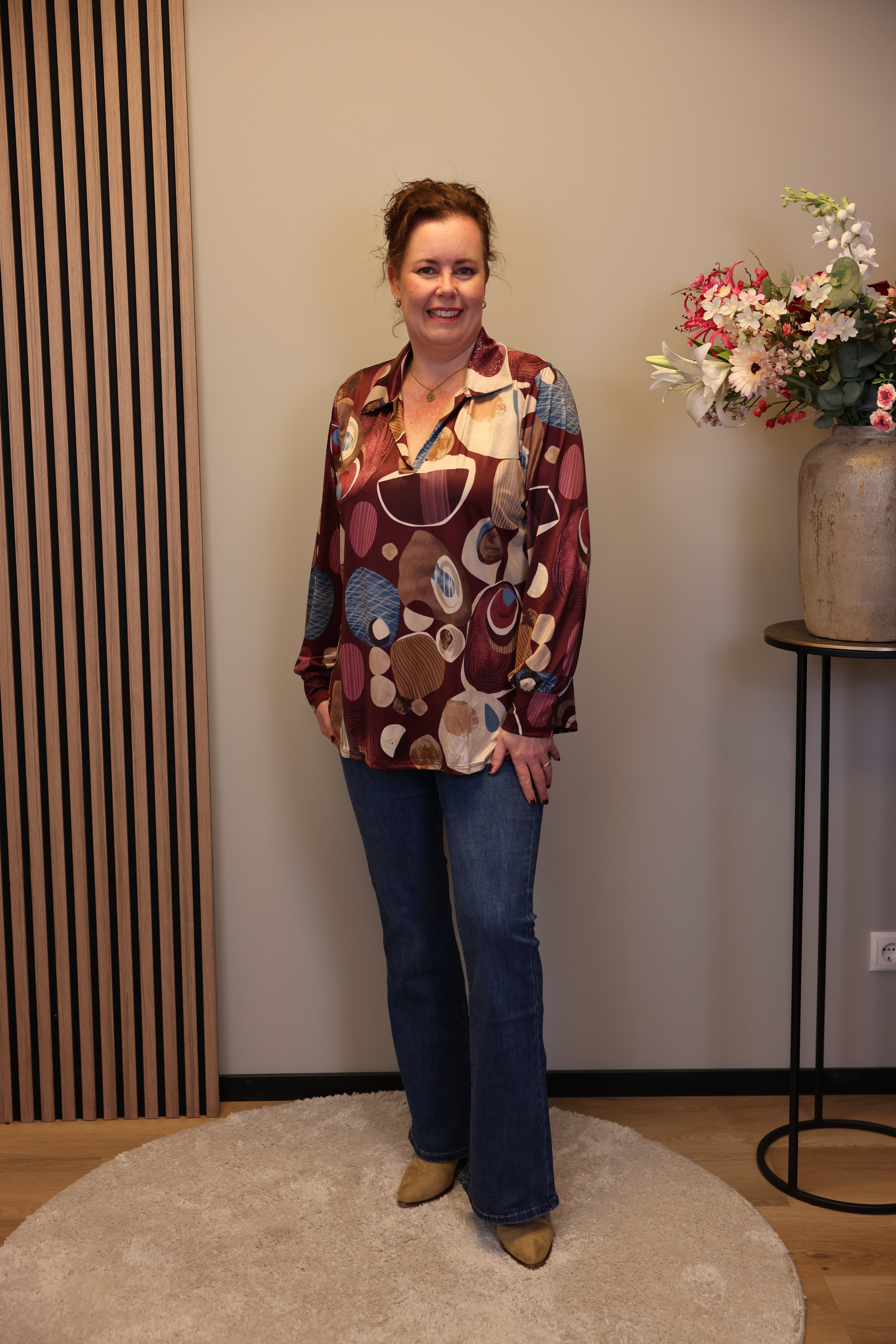 Giulia | Blouse roze met kraagje 38 t/m 48