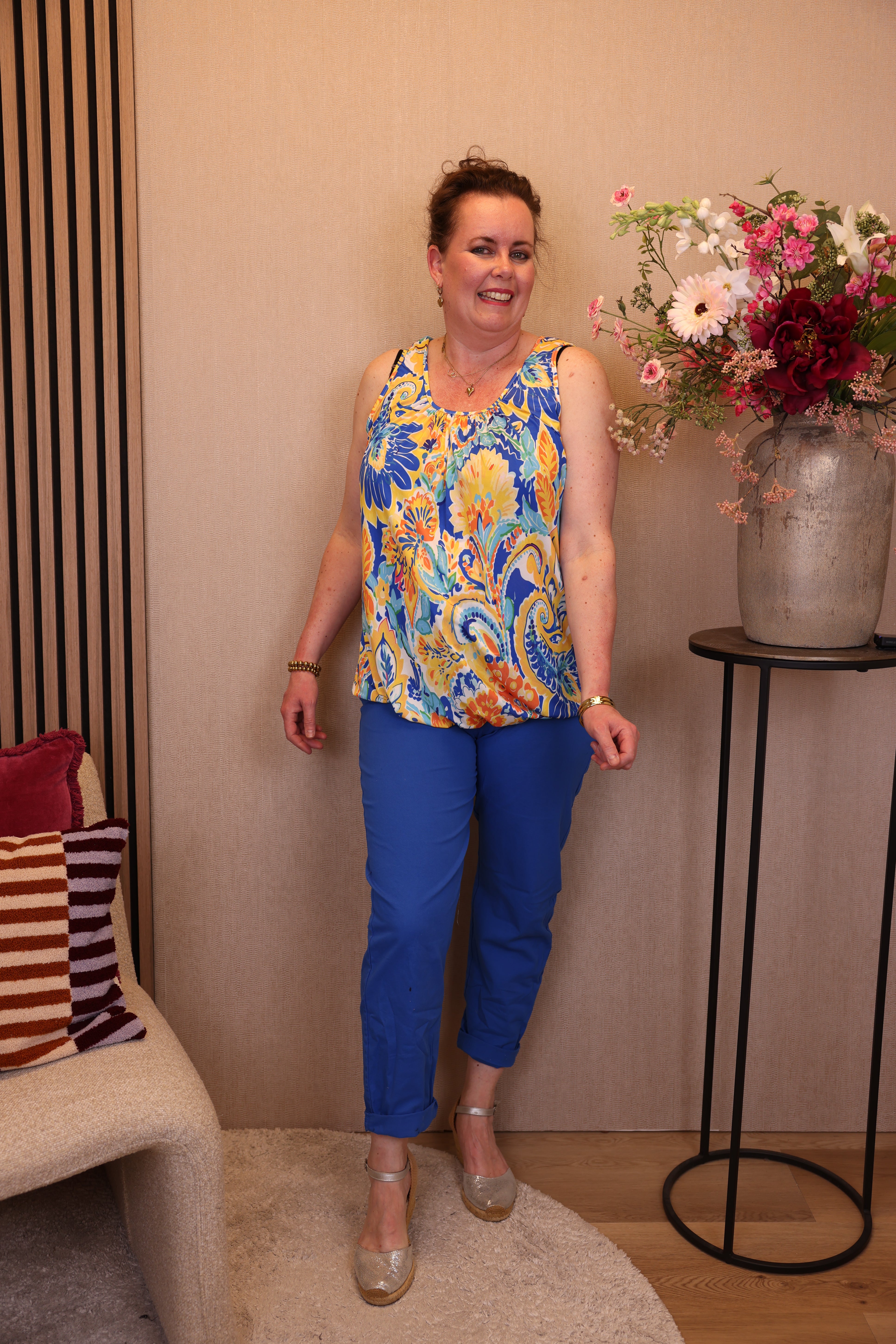 Anne | Stretch broek kobalt