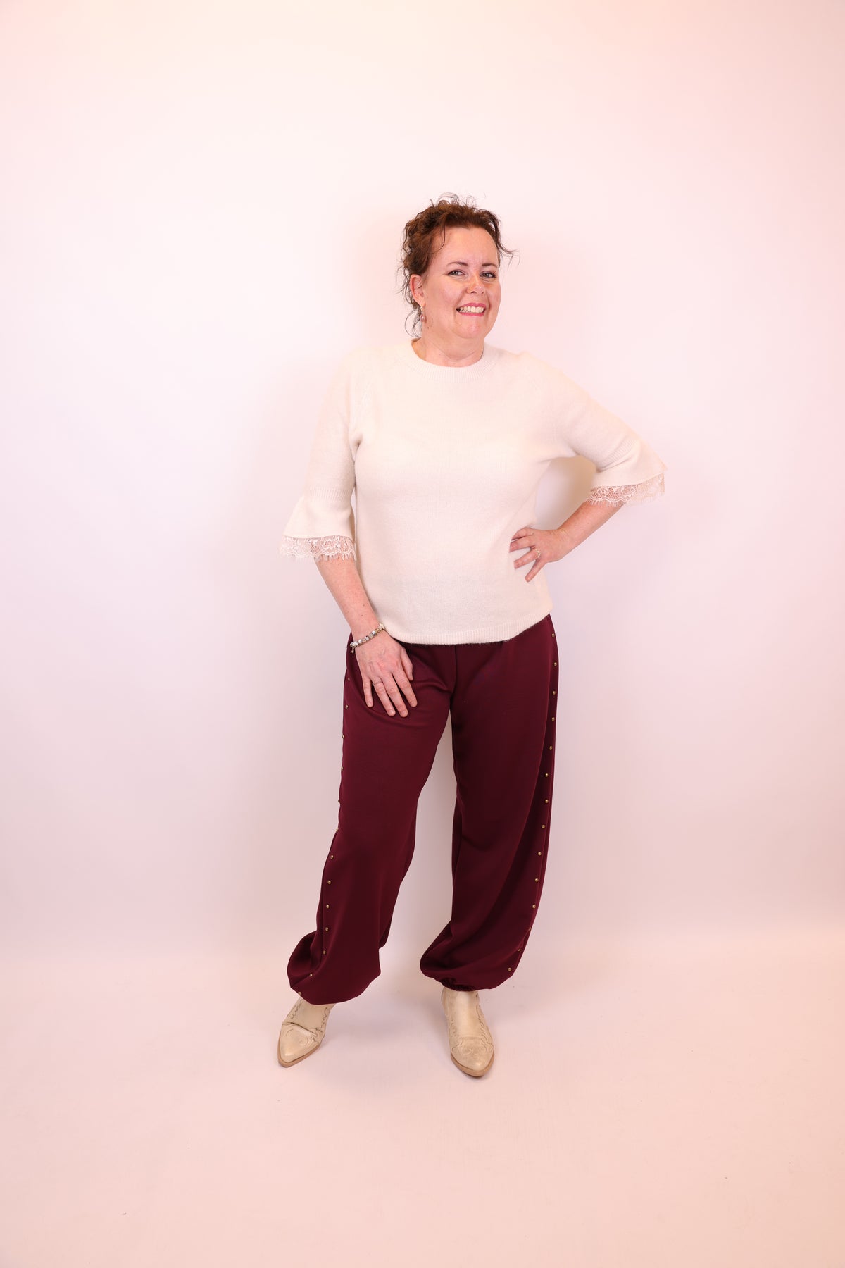 Jolie | Broek bordeaux