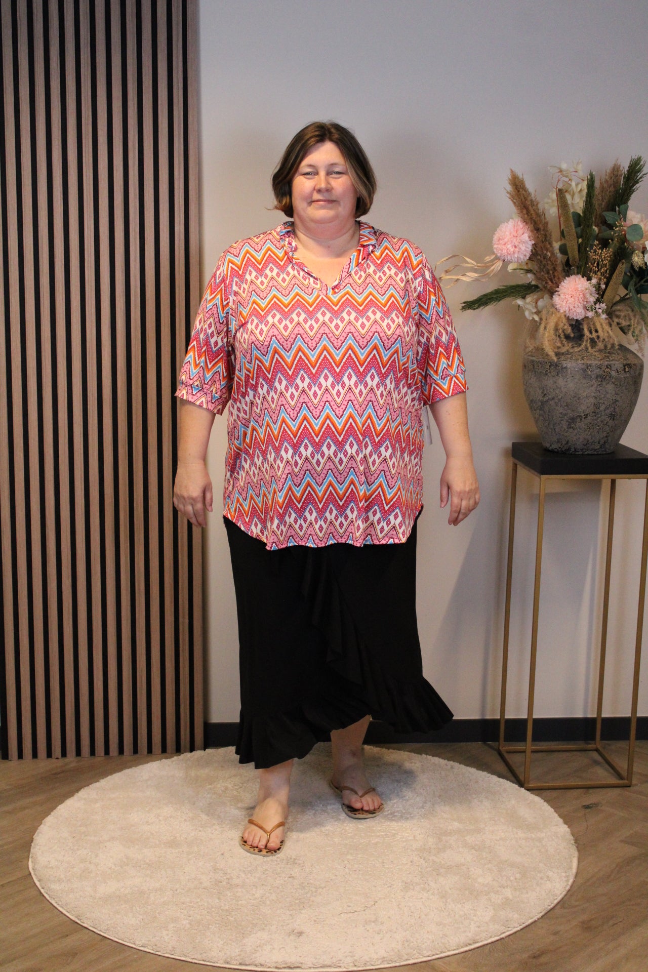 Lyra | Blouse met kraagje roze 52 t/m 58
